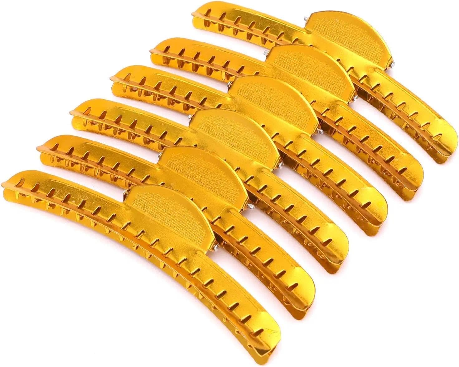 Metal Finger Wave Clips for Women, Vintage Style Small Hair Clips with Strong Grip and Comfortable Fit - 12 PCS, Ruibex （Gold） - Gold image number 4