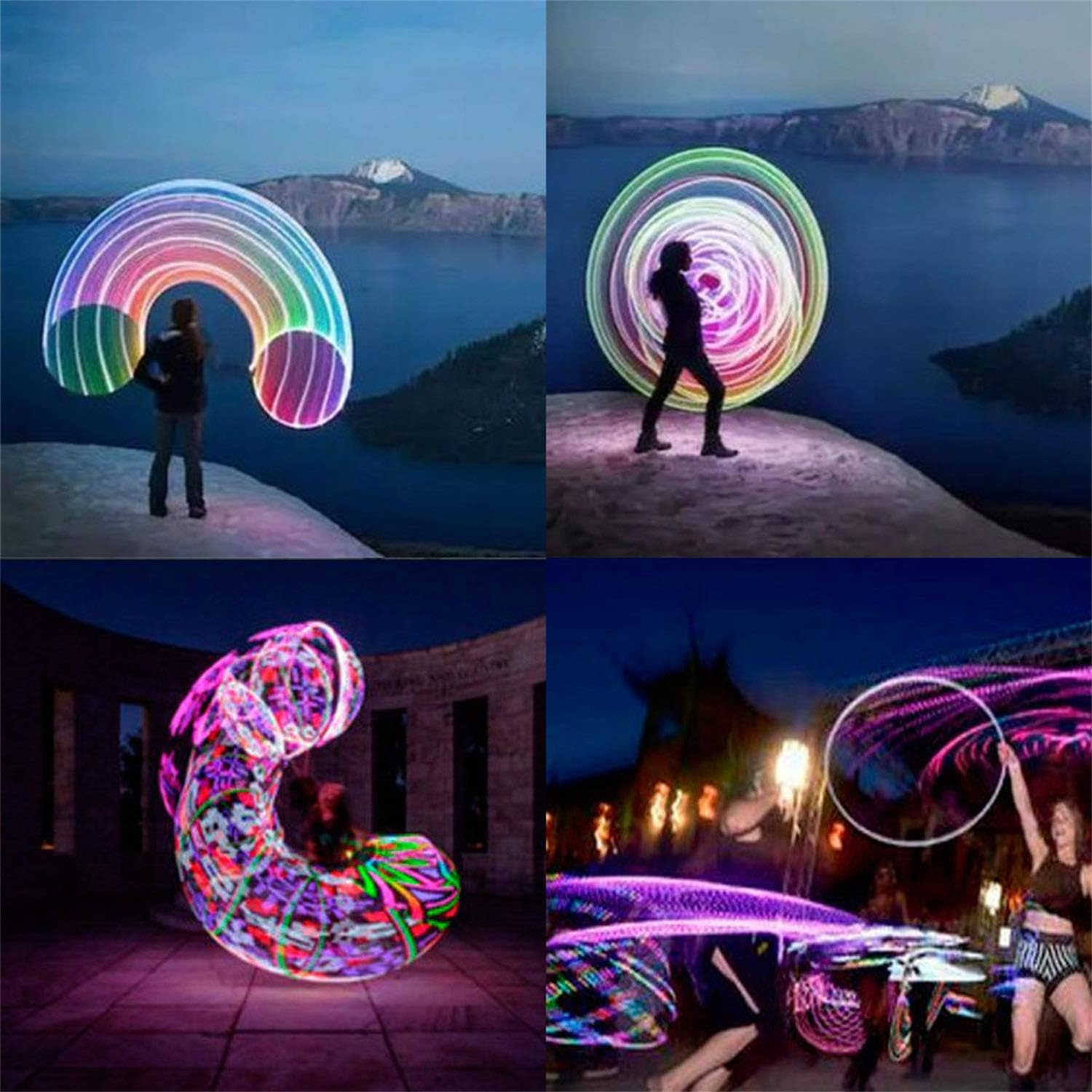 LED Hula Hoop for Adults Children from 6 Years 10 Colours Strobing Change Fitness Dance Exercise Weight Loss Glow Brightening Multiple image number 2
