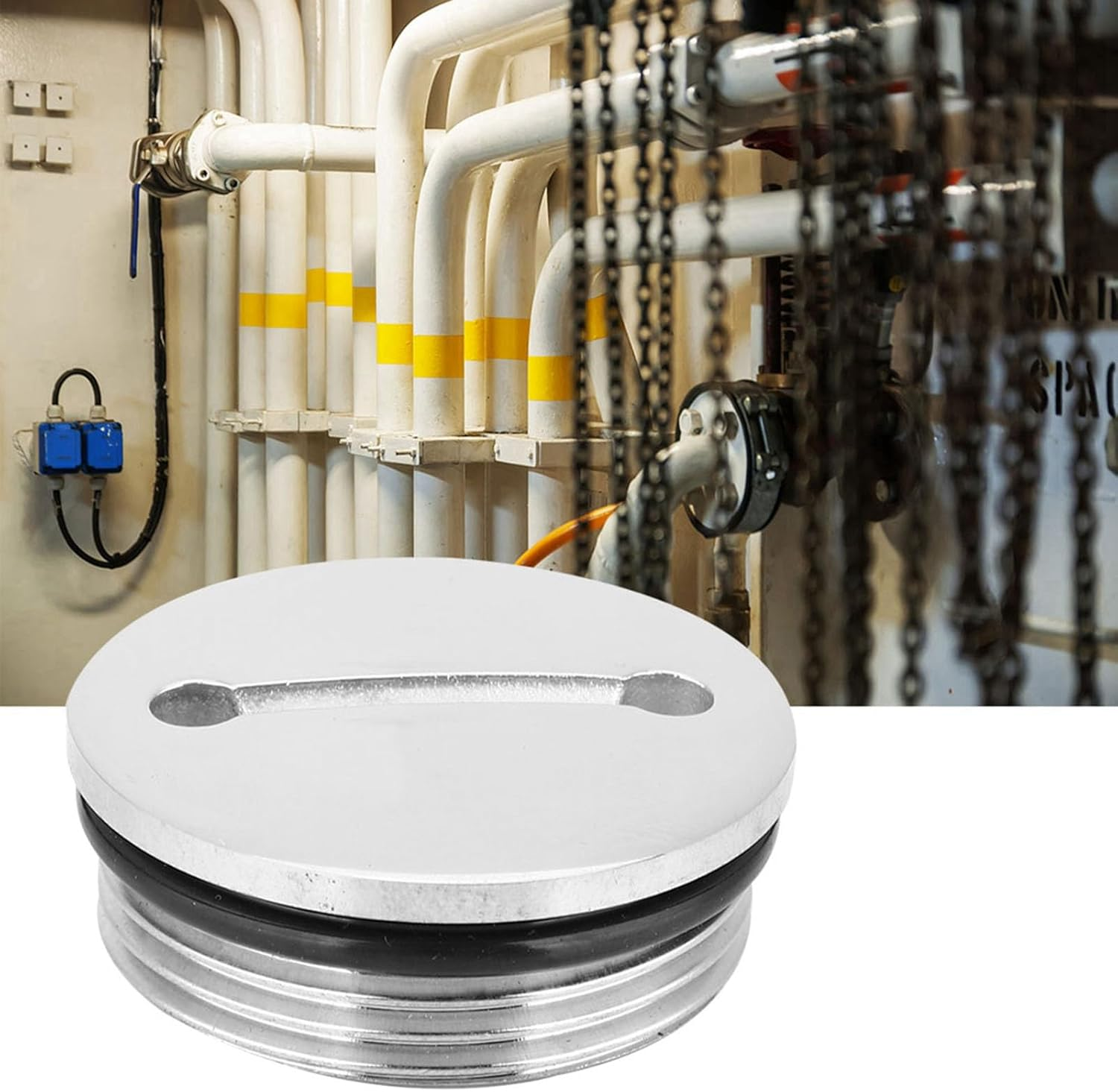 Boat Fuel Tank Cap,Boat Marine Fuel Tank Cap Deck Fill Filler Boat Accessories,Polished Marine Boat Fill Port Marine Hardware image number 2