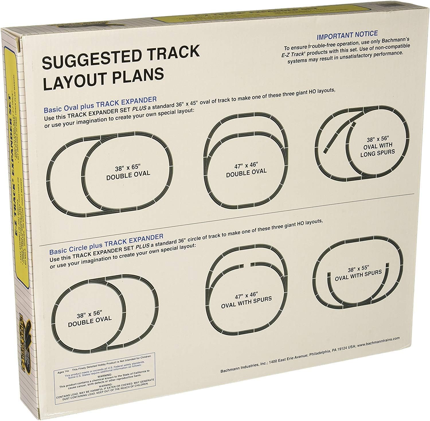 Bachmann Trains HO Scale Steel Alloy E-Z Layout Expander Set (16.5Mm Rail Gauge, 13" X 2" X 16", Black) - HO Scale Hobby Train Track Set image number 2