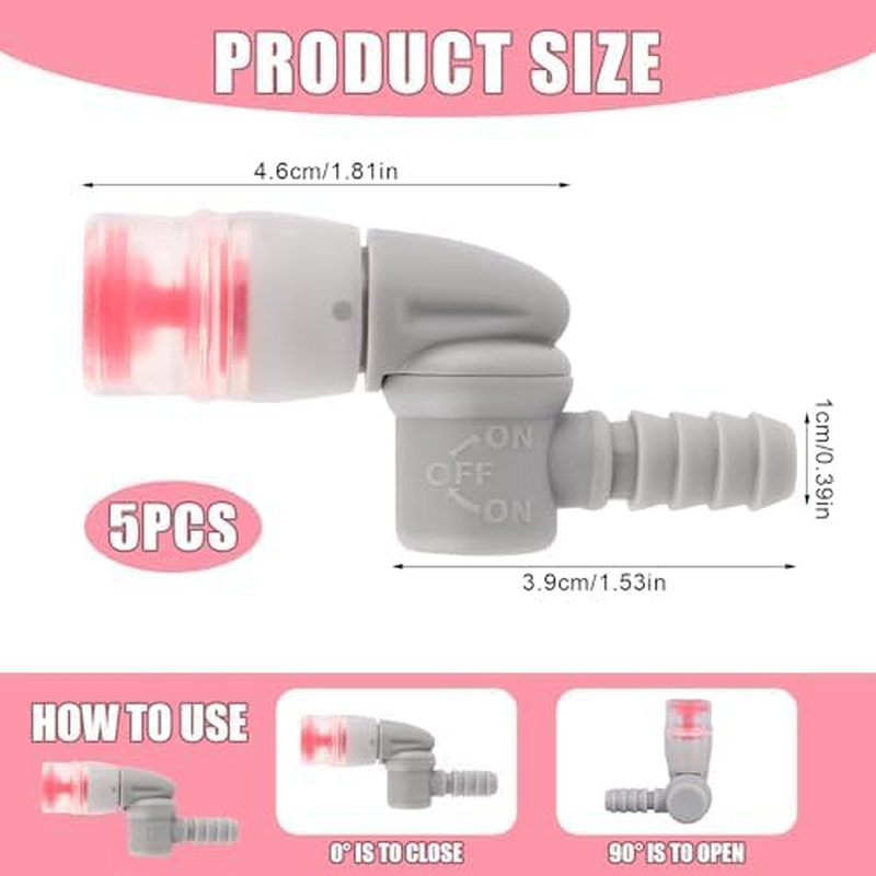 5Pcs Bite Valve Replacement for Camelbak, Mouthpiece Replacement for Camelbak Hydration Pack Valve Replacement for Camelbak, Osprey Hydration Bladder (Gray) image number 4