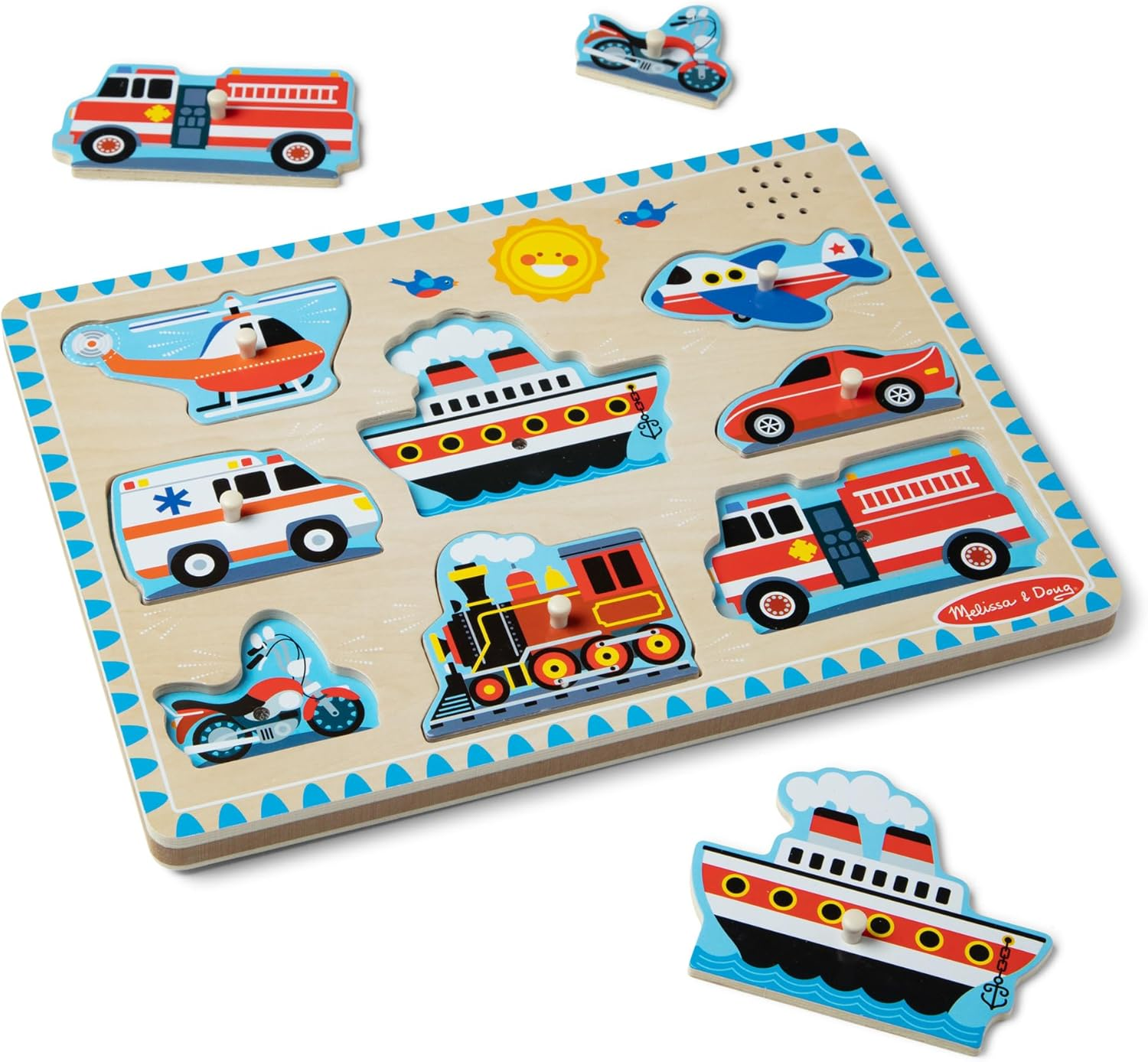 Melissa and Doug - Vehicles Sound Puzzle - 8 Pieces image number 2