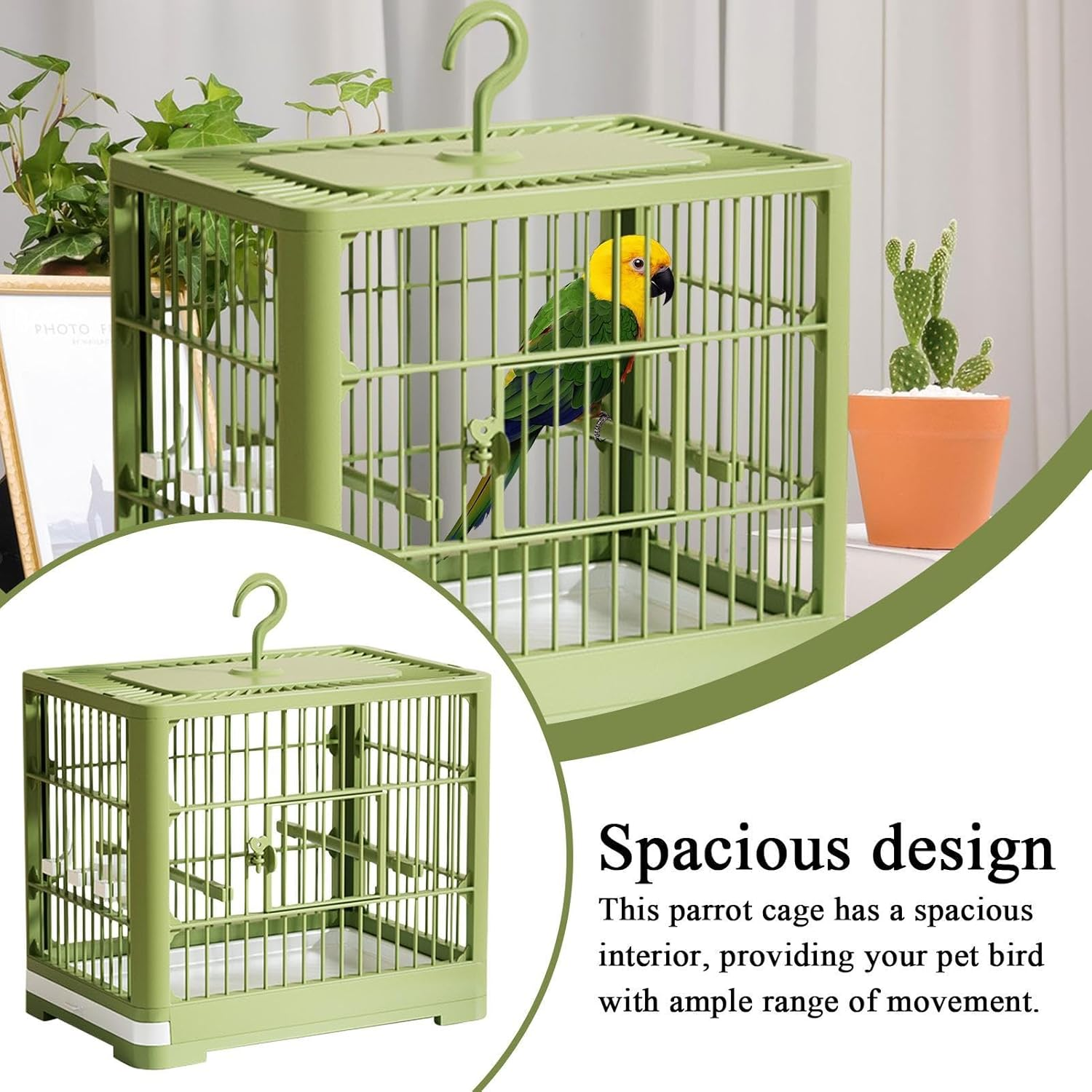 Travel Cage for Birds | Parakeet Travel Cage with Pull Out Tray,Breathable Pet Bird Playing Habitat for Budgies Sparrow Macaws Parakeet Cockatiels
