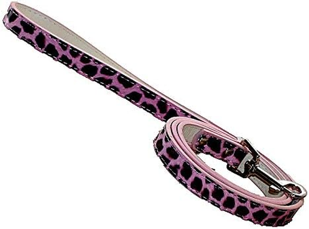 Haoyueer 3 Piece Set Leather Dog Collars Harnesses and Leads Sharp Studs for Medium Large Dogs Bull Terrier Mastiff Boxer Bull Terrier (M, Pink Leopard) image number 5