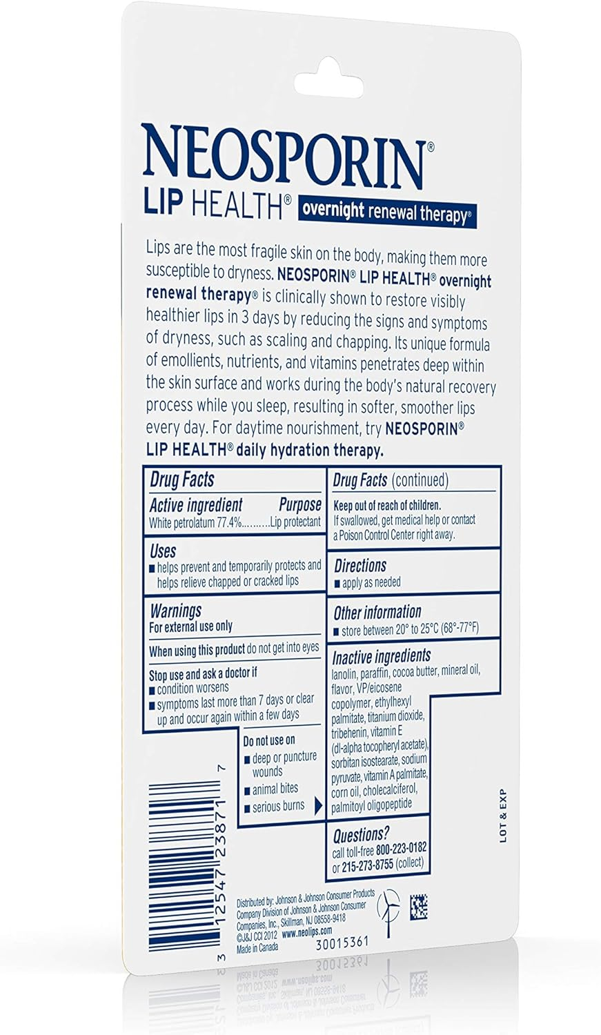Neosporin Lip Health Overnight Healthy Lips Renewal Therapy Petrolatum Lip Protectant 0.27 Oz image number 5