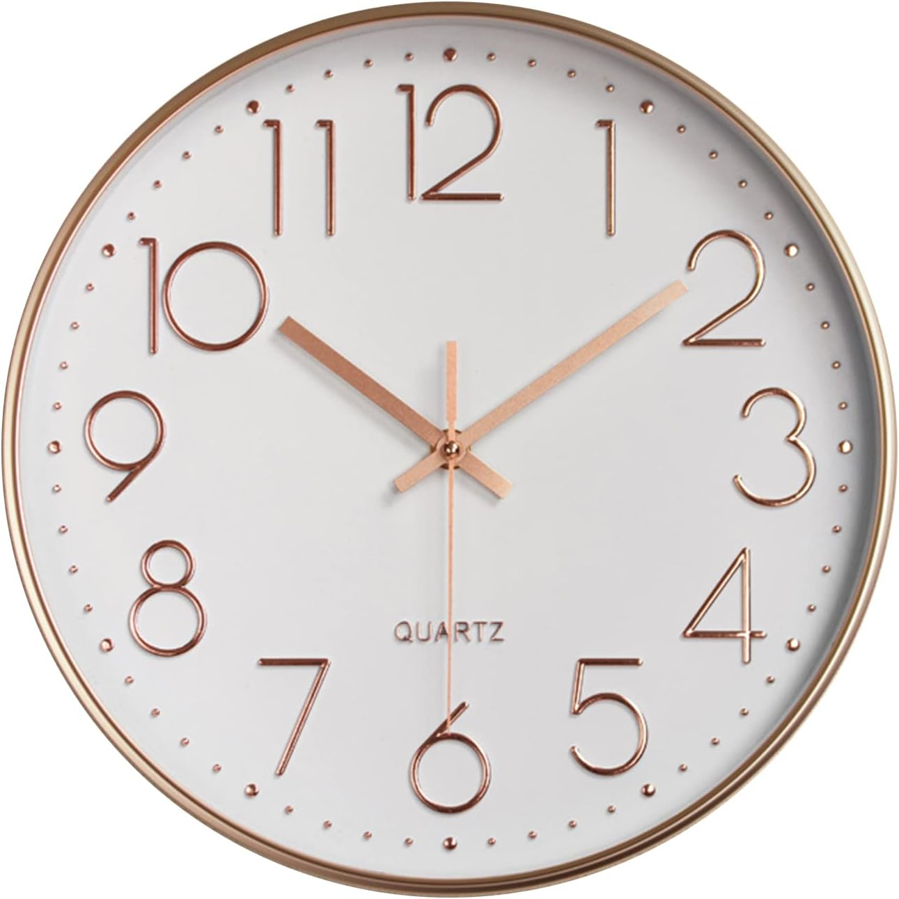 Kiamnitau Home Office Battery Operated Wall Clock Silent Non Ticking 12 Inch Living Room Bedroom Quartz round Clock (Black) WC001