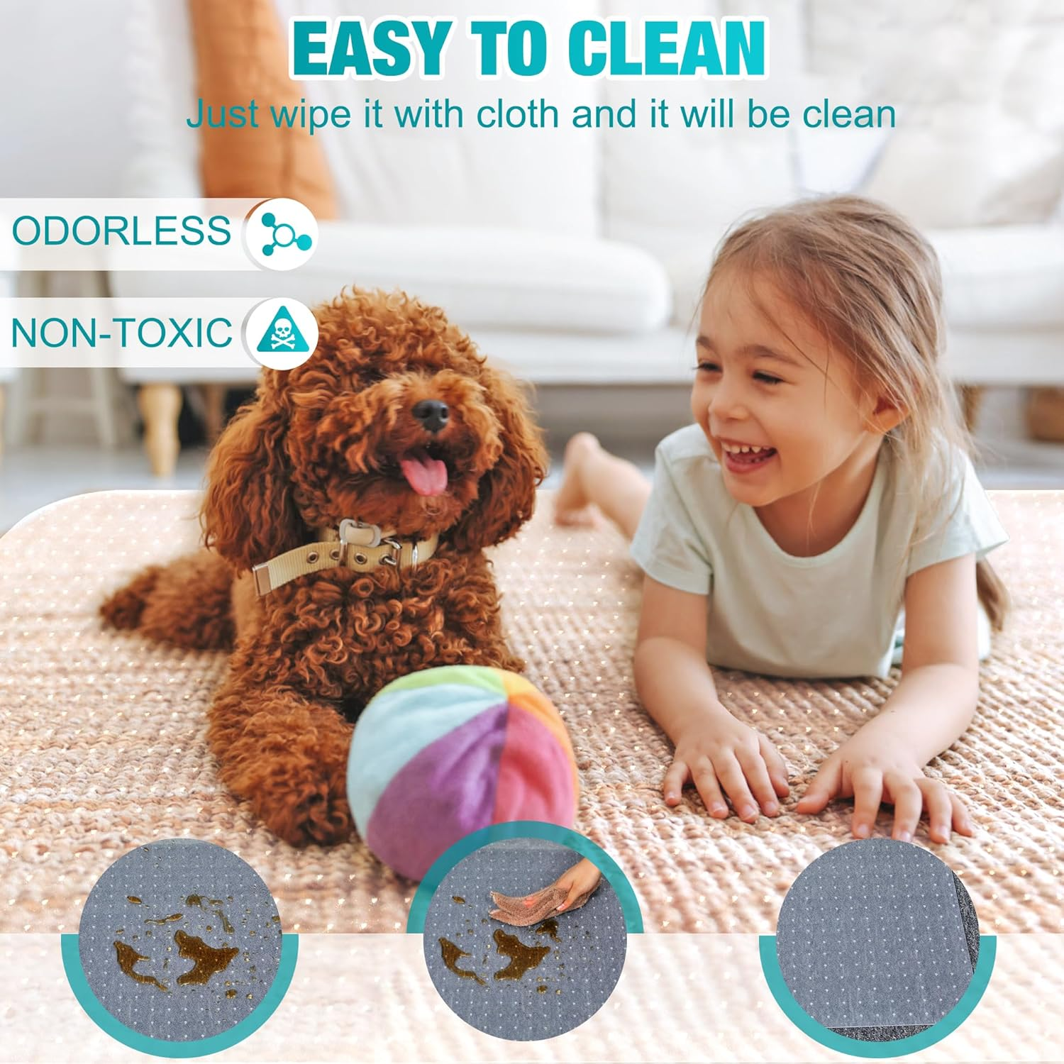 Beswin Office Chair Mat for Carpets, 48'' X 30'' Clear Computer Desk Chair Mat for Low and No Pile Carpeted Floors, Thick and Sturdy Carpet Protector, Easy Glide and Flat without Curling, BES4830CP