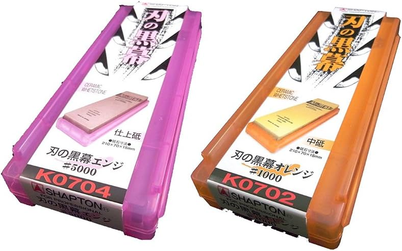SHAPTON Ha No Kuromaku Ceramic Whetstone (A-Set) Medium Grit (#1000) + Fine Grit (#5000) image number 3