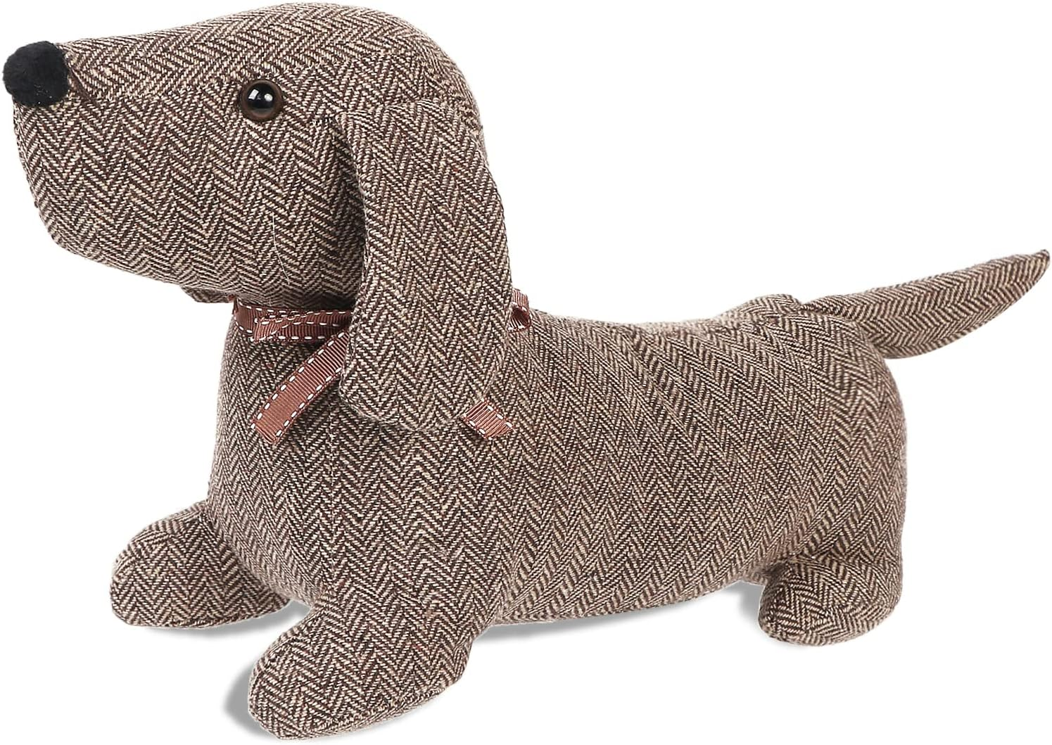 SANFERGE Cute Decorative Door Stopper for Home and Office Floor Door Stops, Fabric Animal Weighted Heavy Wall Protectors, Pink Pig