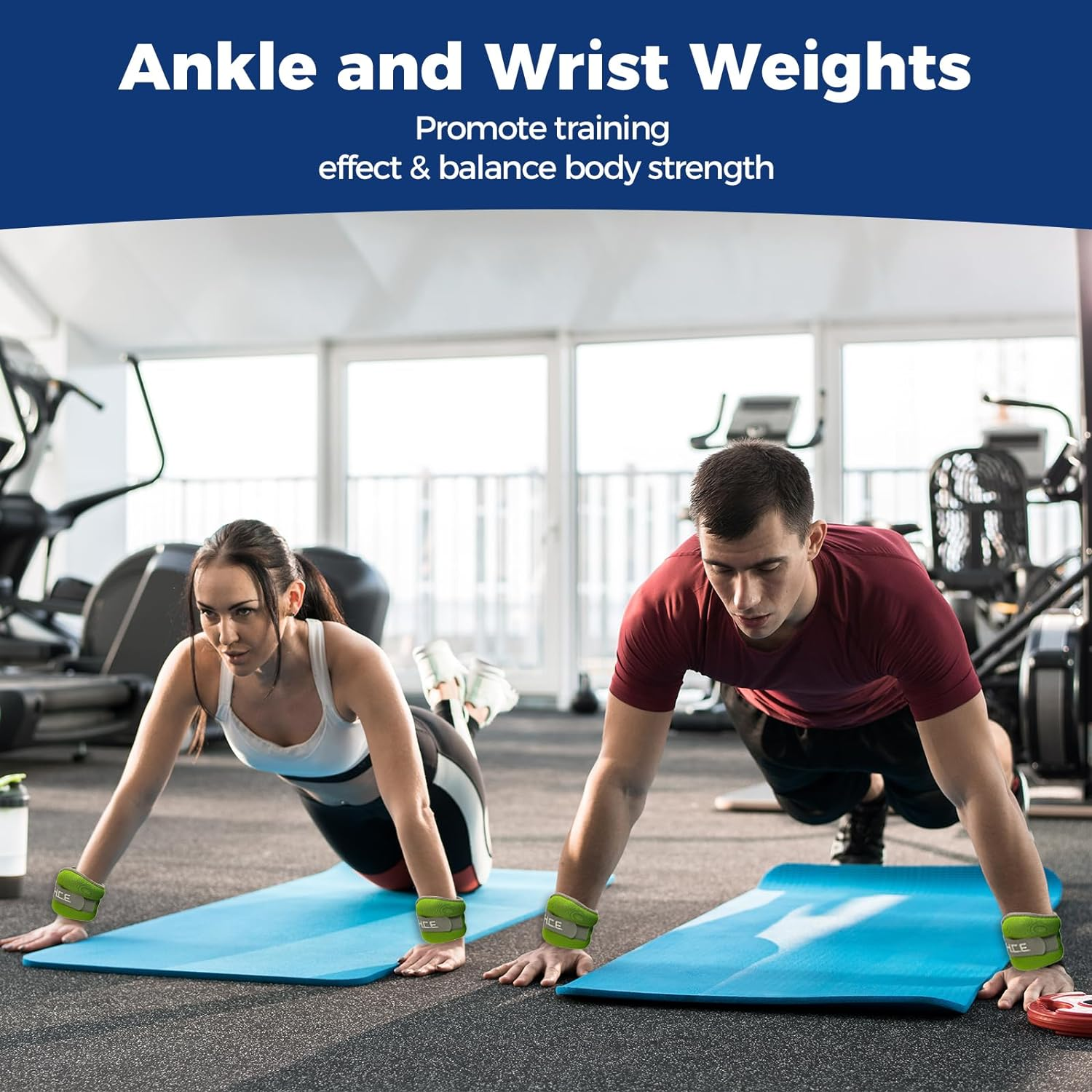 Ankle Arm Wrist Weights Straps by HCE - Fully Adjustable Fixed Weight for Arm, Hand & Leg - Best for Walking, Jogging, Gymnastics, Crossfit, Cardio Training, Aerobics Exercise (1KG to 4KG) - 2Kg(1Kgx2) image number 6