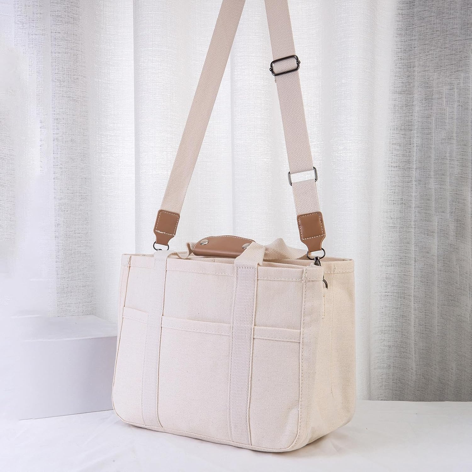 Mom Diaper Bag - Stylish Tote Bag with Compartments Multifunctional Stroller Mom Bag | Baby Travel Organiser Shoulder Bag for Women, Moms and Ladies, Ideal for Daily Use And image number 6