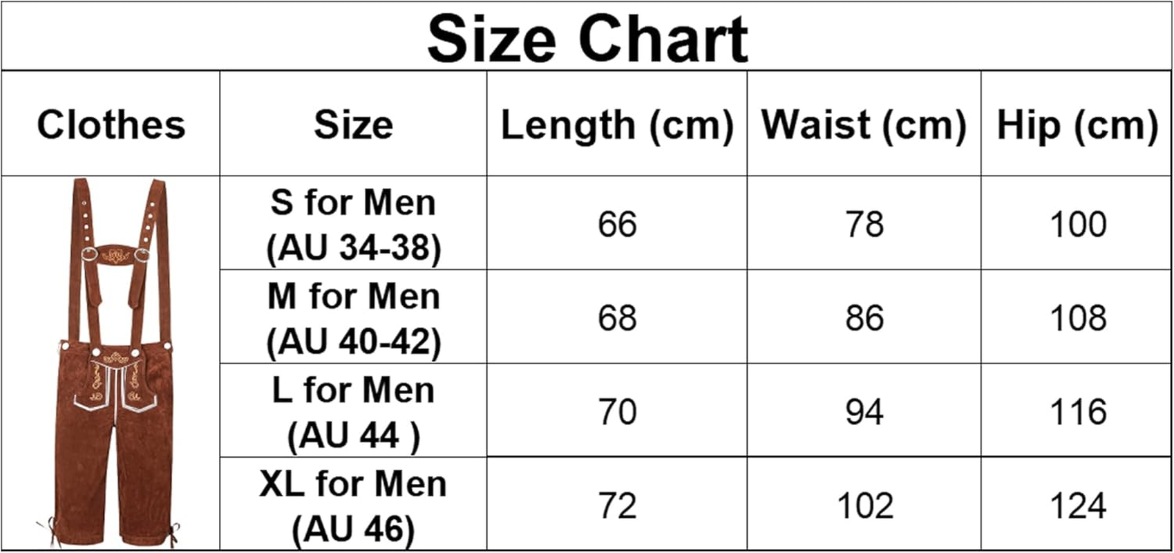 Men'S Oktoberfest Costume Pants Black Checkered Suede Leather Suspender Buckle Adult Men Halloween Costume image number 6