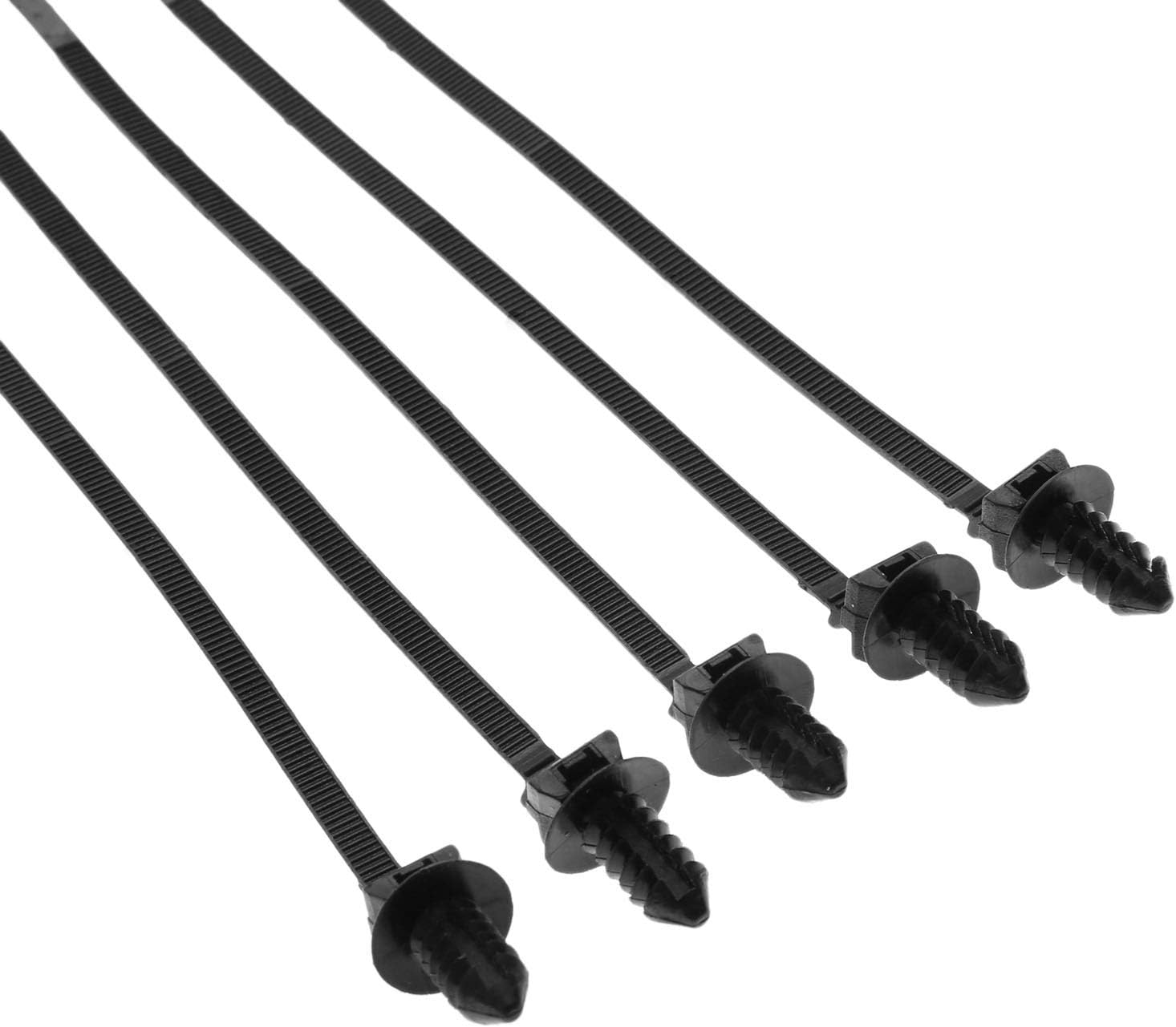 Mtsooning Car Mount Wire Tie, 30PCS Black Nylon Push Mount Wrap Straps, 7.28Inch Zip Fastener Cable Clips for Sorting Out Cable and Wire Clearly, Household Construction Electronic Auto Industry