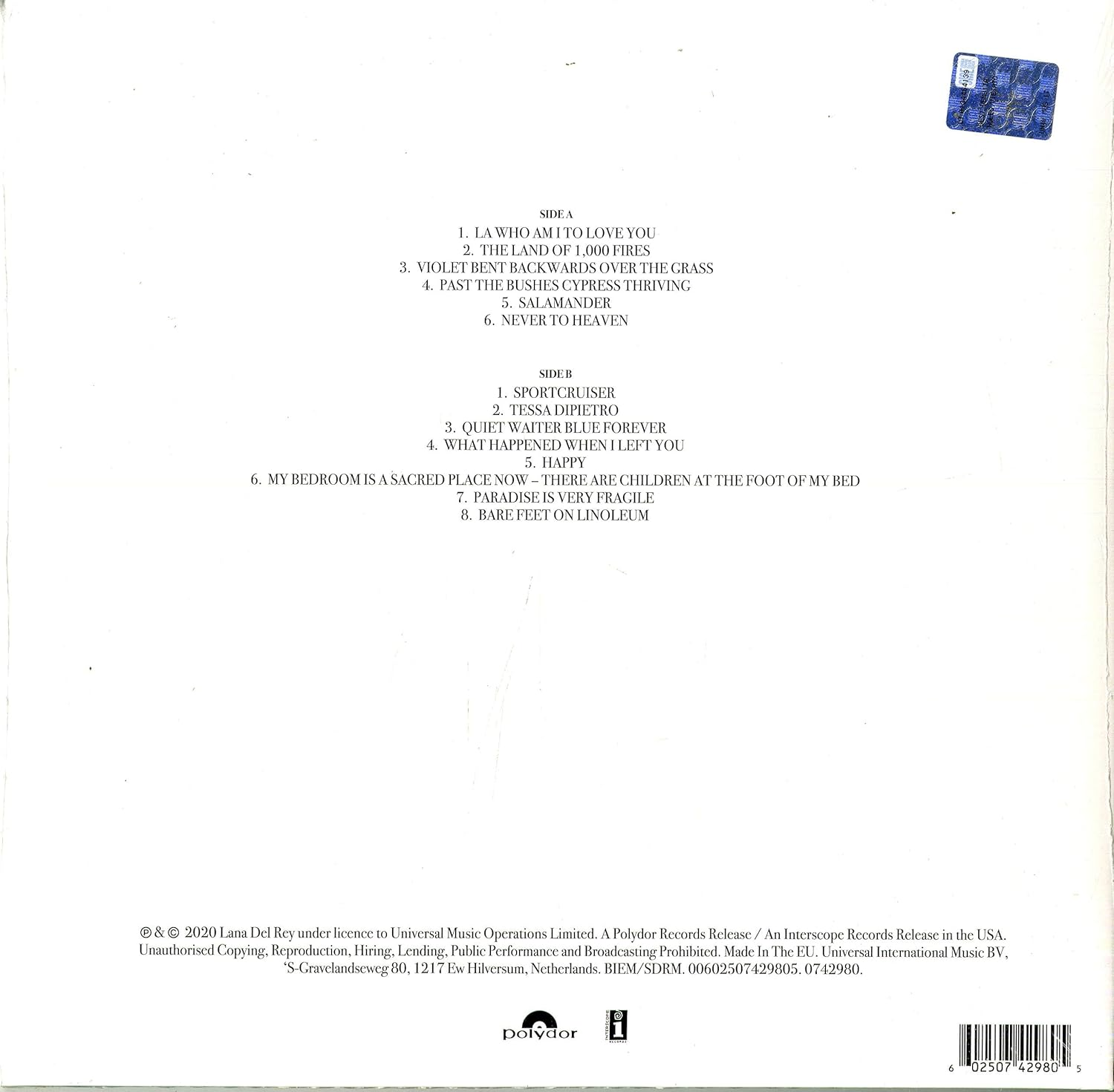 Violet Bent Backwards over the Grass (180G) image number 1