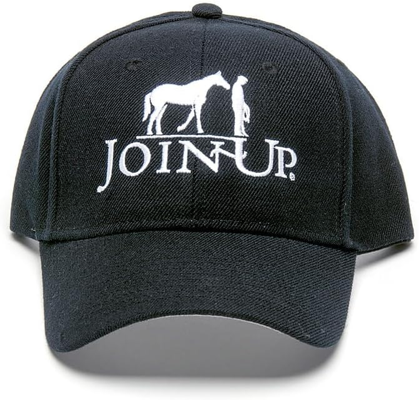 Official Monty Roberts Unisex-Adults Adjustable Black Join-Up&reg; Logo Baseball Cap - One Size Fits Most, Cotton, HAT, Clothing, Shoes & Jewelry