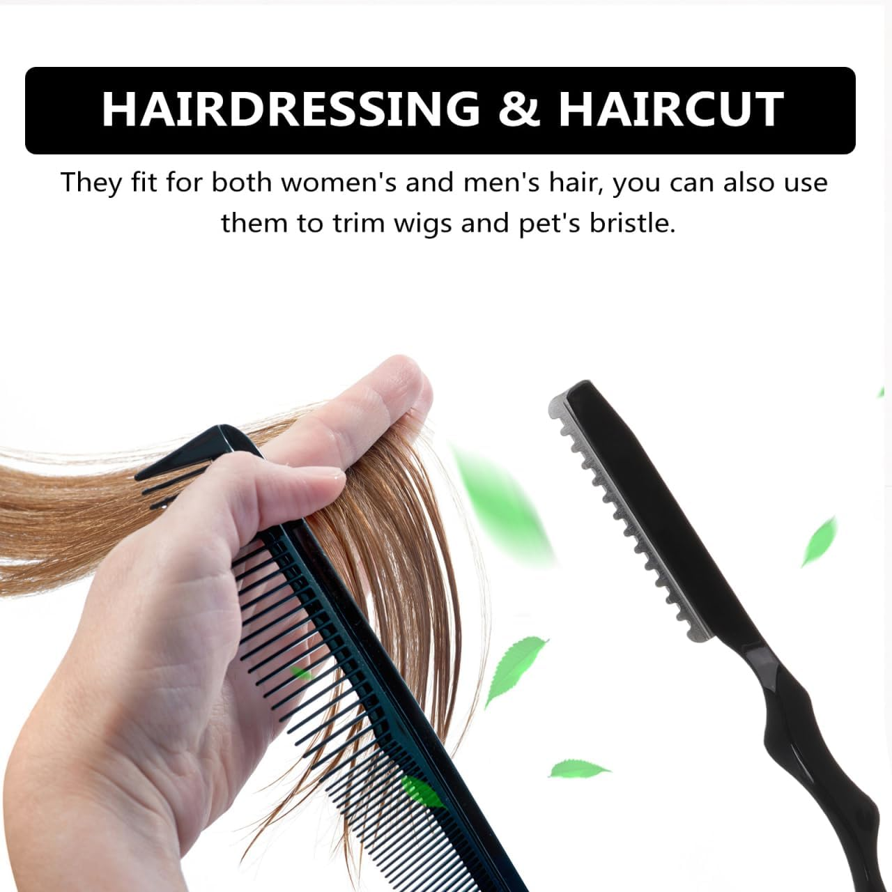 Ipetboom 1 Set Hair Styling Thinning Razor with 10 Replacement Blades Shaving Razor for Safe Hair Cutting and Feathering for Men and Women