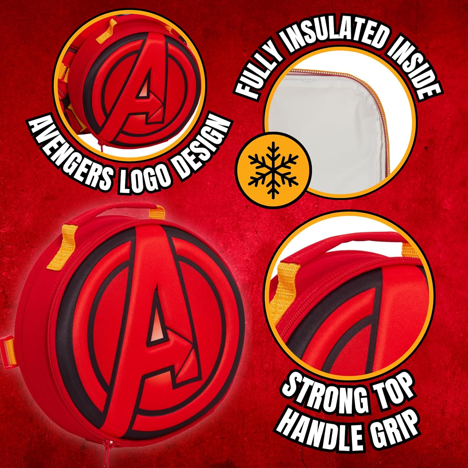 Marvel Kids Iron Man Backpack Avengers Detatchable Lunch Bag Water Bottle Holder Matching 2 Piece Set image number 2