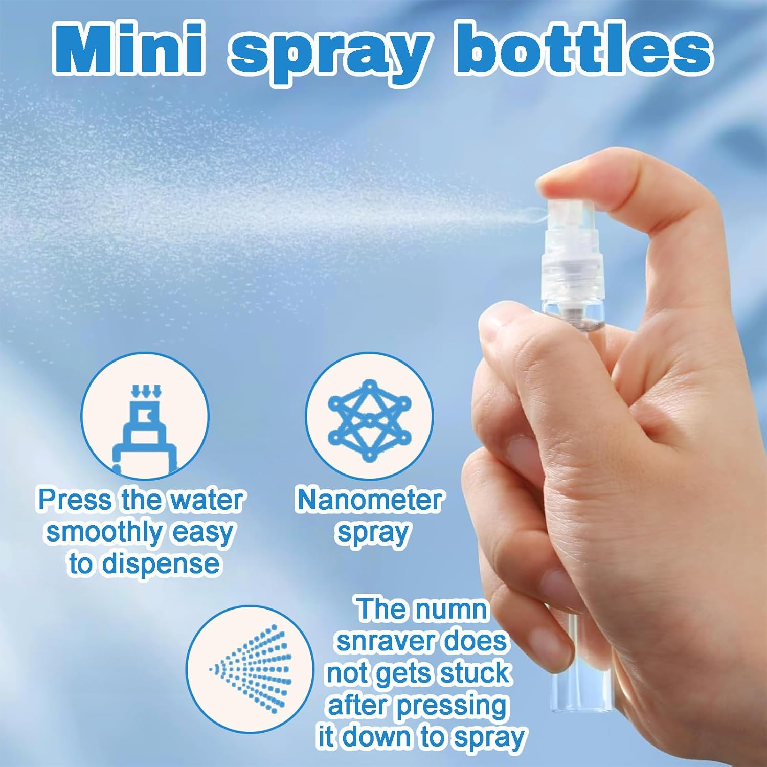 30PCS Refillable Spray Bottles - 5Ml Fine Mist Perfume Travel Bottles, Hair Spray Bottle, Leakproof & Durable for Perfume, Travel, Cleaning