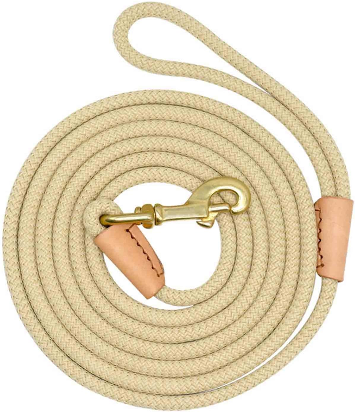 Rope Harnesses Dog Lead Dog Leads for Large Dogs for Medium Dogs Dog Leash Hook Long for Small Dogs Buckle Drawstring Hook and Loop Load Bearing Wear Resistant Nylon (Brown,10M)