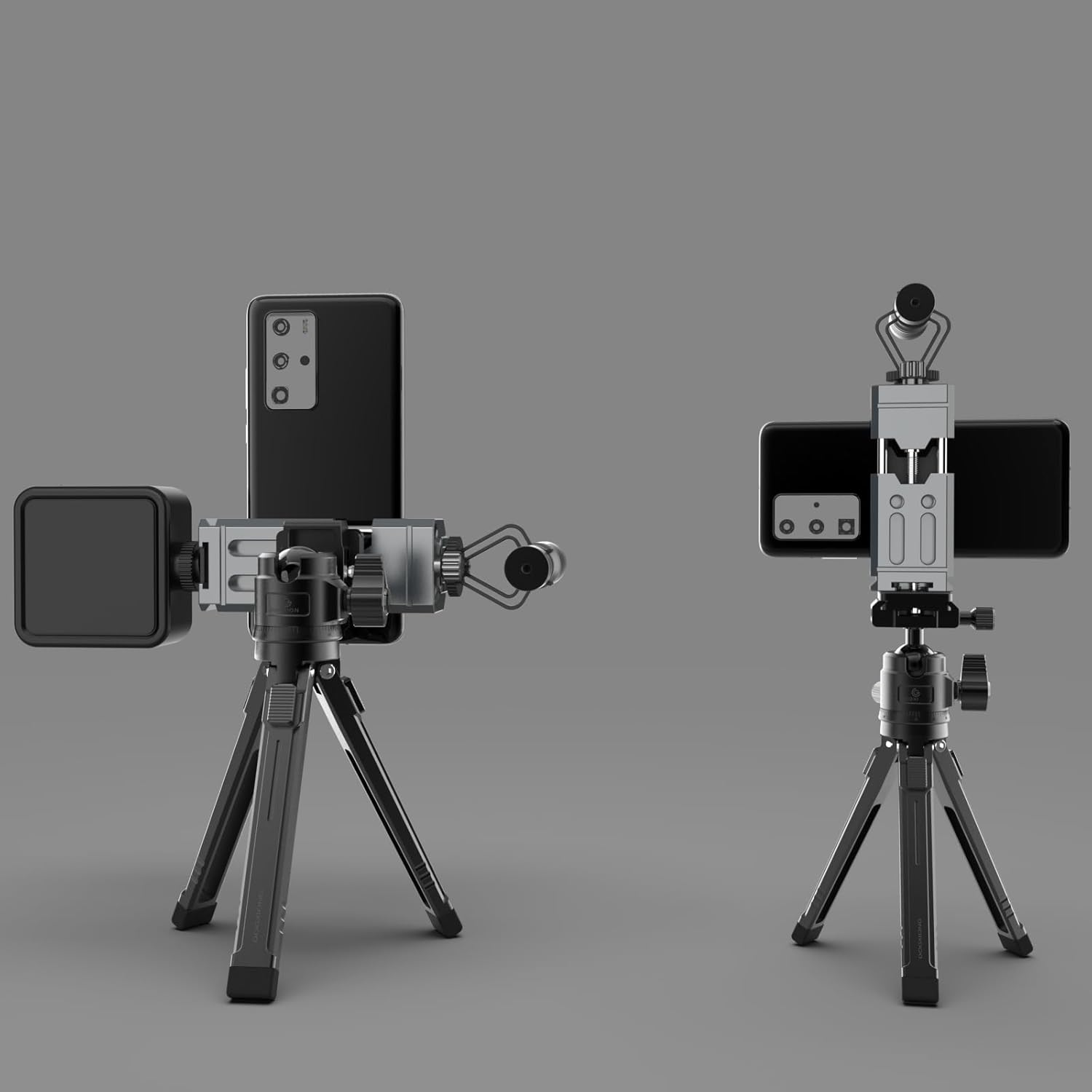 Aluminum Phone Mount for Tripod, Adjustable Phone Tripod Mount with Cold Shoe & Arca Swiss Quick Release Plate,Universal Adjustable Clamp Suitable for Iphone 14 Pro/13 Pro/12/11/Samsung image number 2