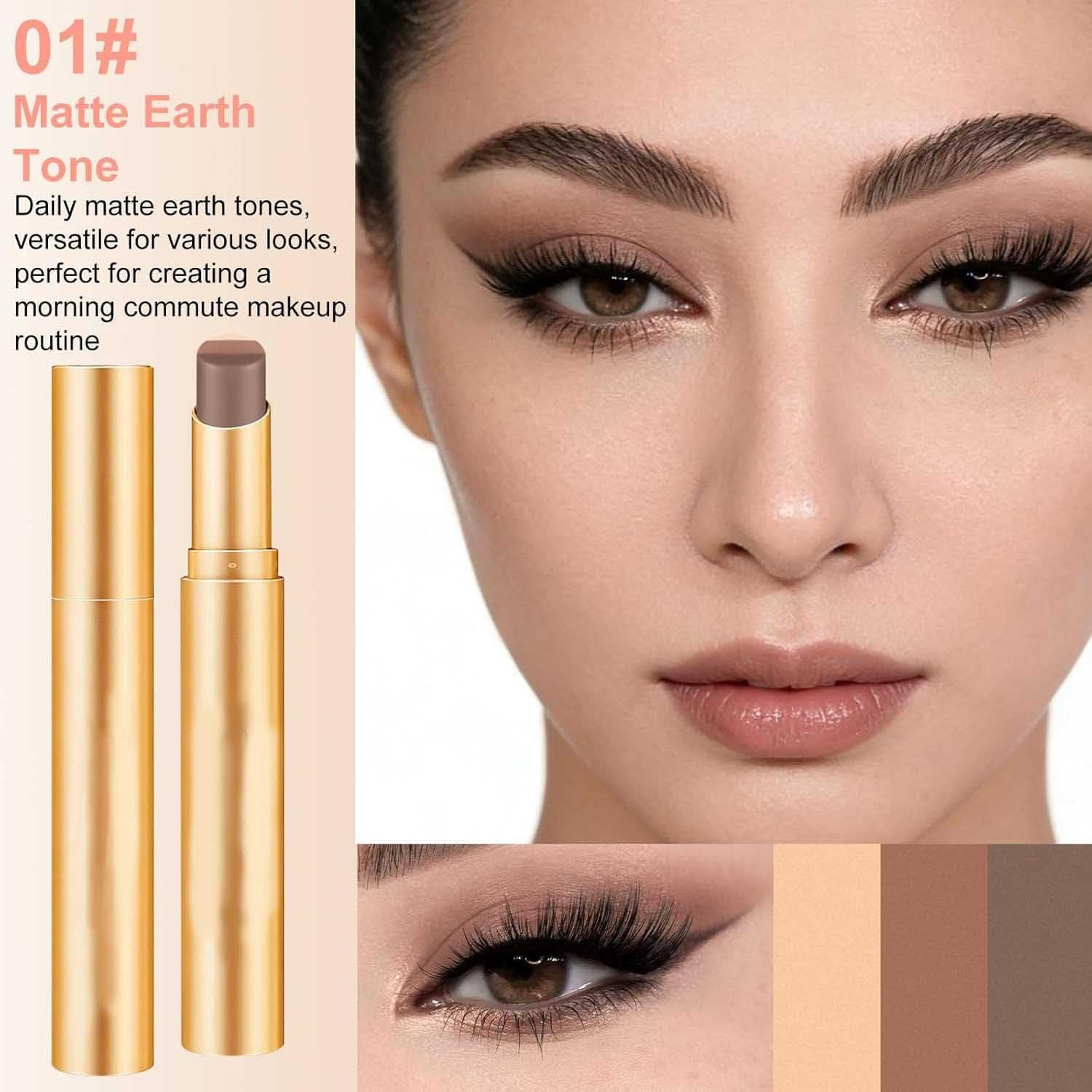 3-Color Gradient Eyeshadow Stick Set,Waterproof Long-Lasting Cream & Glitter Eyeshadow Sticks,For Day and Night,Portable Glitter Shadow,For Women (All, SIZE) - 2 image number 4