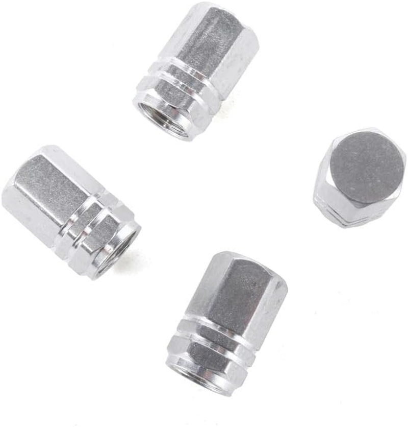 4X Silver Wheel Tyre Tire Valve Stems Air Dust Cover Screw Caps Car Truck Bike image number 4