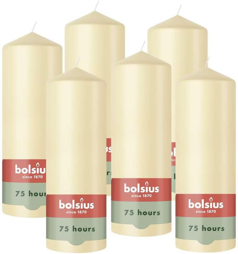 Bolsius - Pillar Candle - Beige - 20 Cm - Burning Time 75 Hours - with Natural Extracts - Natural Plant Wax - without Palm Oil image number 5