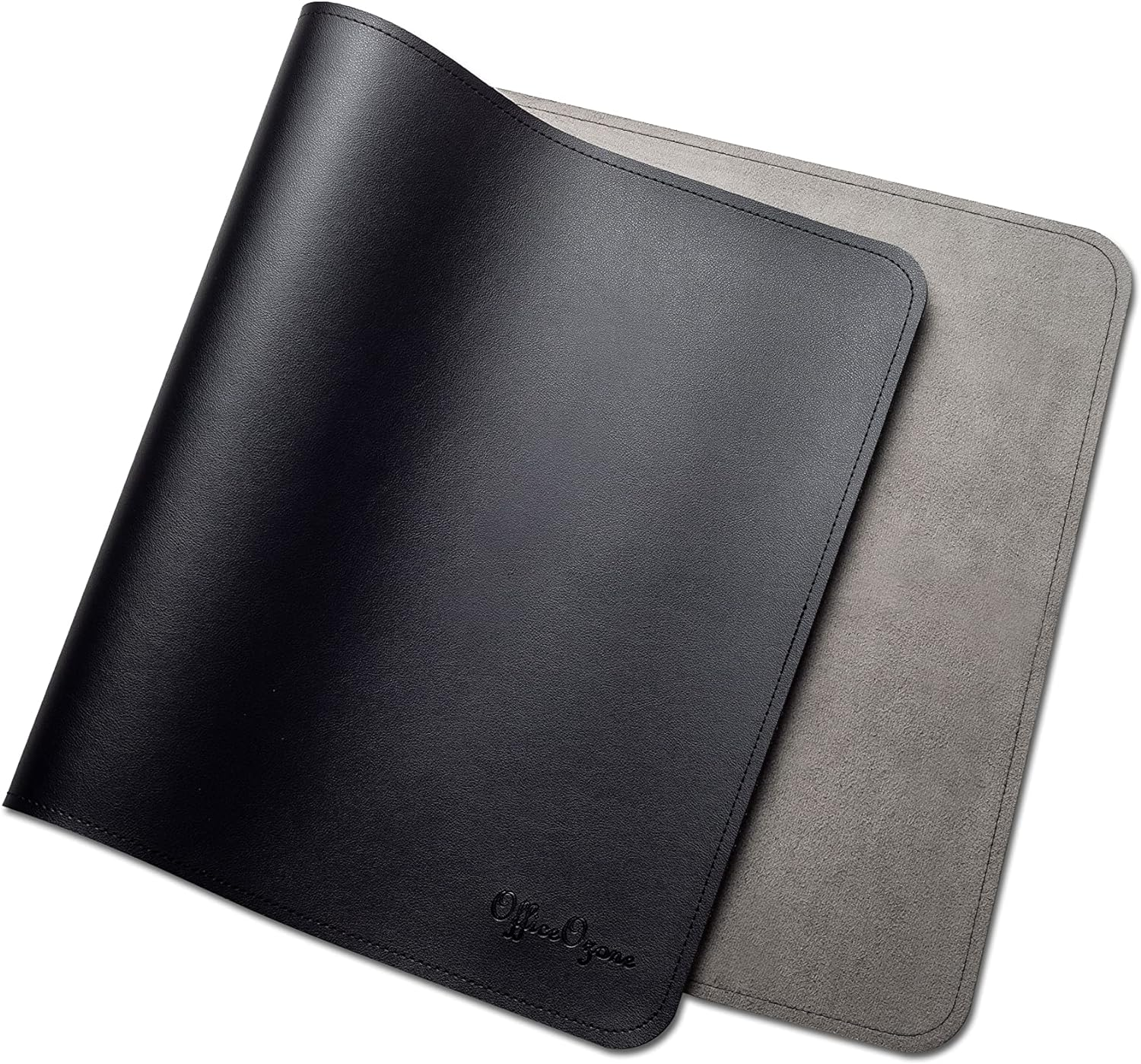 Officeozone Desk Mat with All-New Edge Stitch, Synthetic Leather, Non-Slip Suede Base, Black, 80Cm X 40Cm image number 1