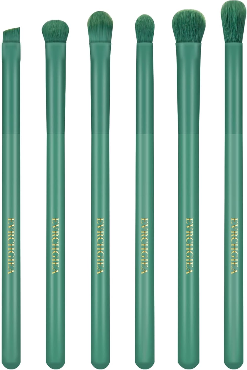 Eye Makeup Brush Set, 6 Pcs Professional Blending Eyeshadow Makeup Brushes for Concealer Eyebrows Eyeliner, Soft Hairs & Wood Handle (Green)&hellip; - Black 6Pcs image number 3
