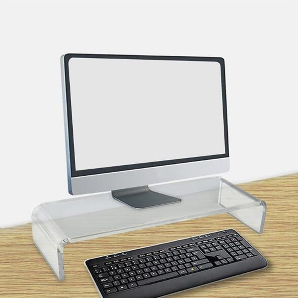 Mipcase Acrylic Monitor Stand for Desk : Transparent Monitor Riser Clear Shelf for Home Office Use, 20.71X7.47X3.65In image number 6