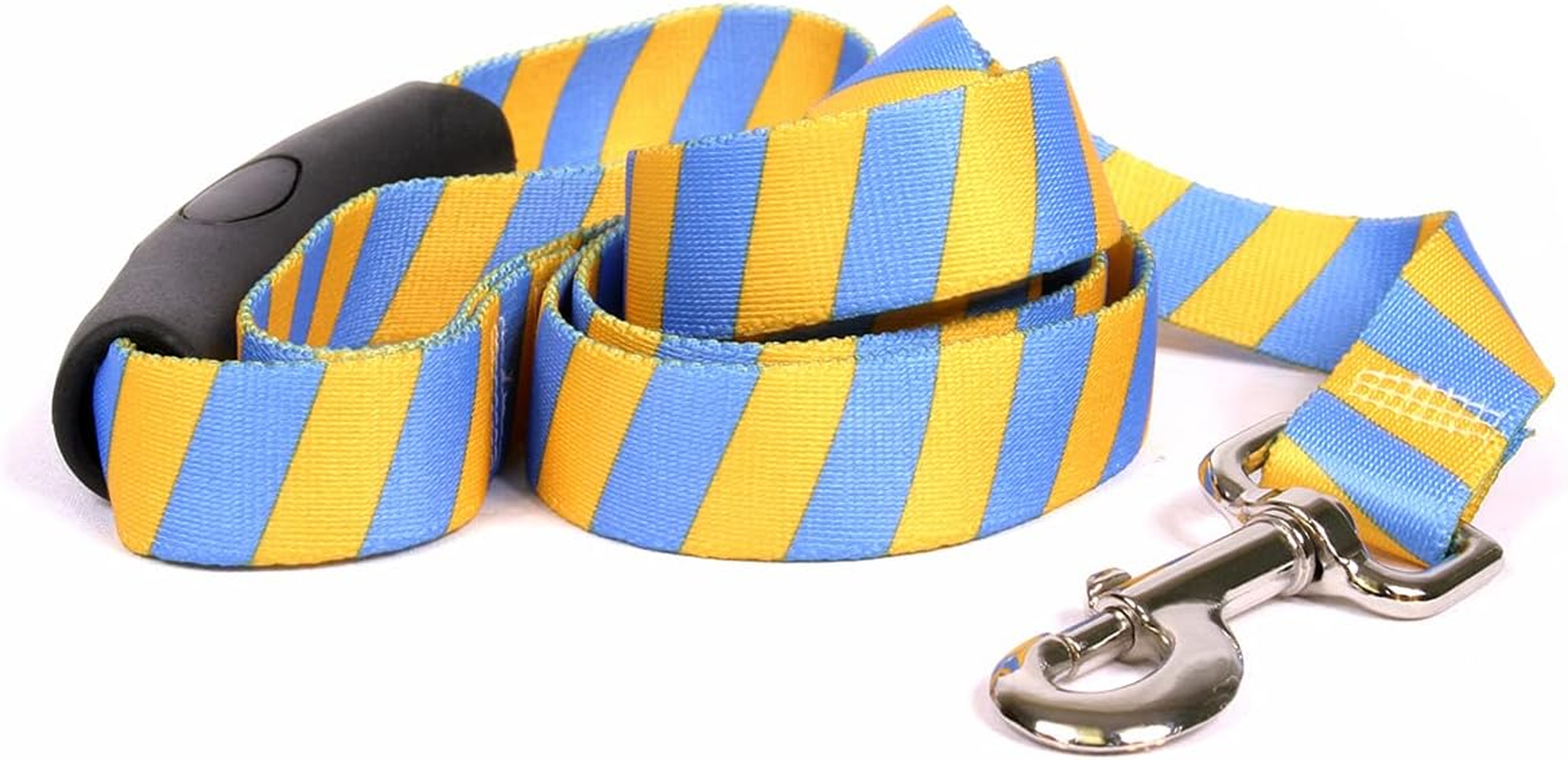 Yellow Dog Design Team Spirit Gold Blue Ez-Grip Dog Leash-With Comfort Handle-Small/Medium-3/4 5' X 60"