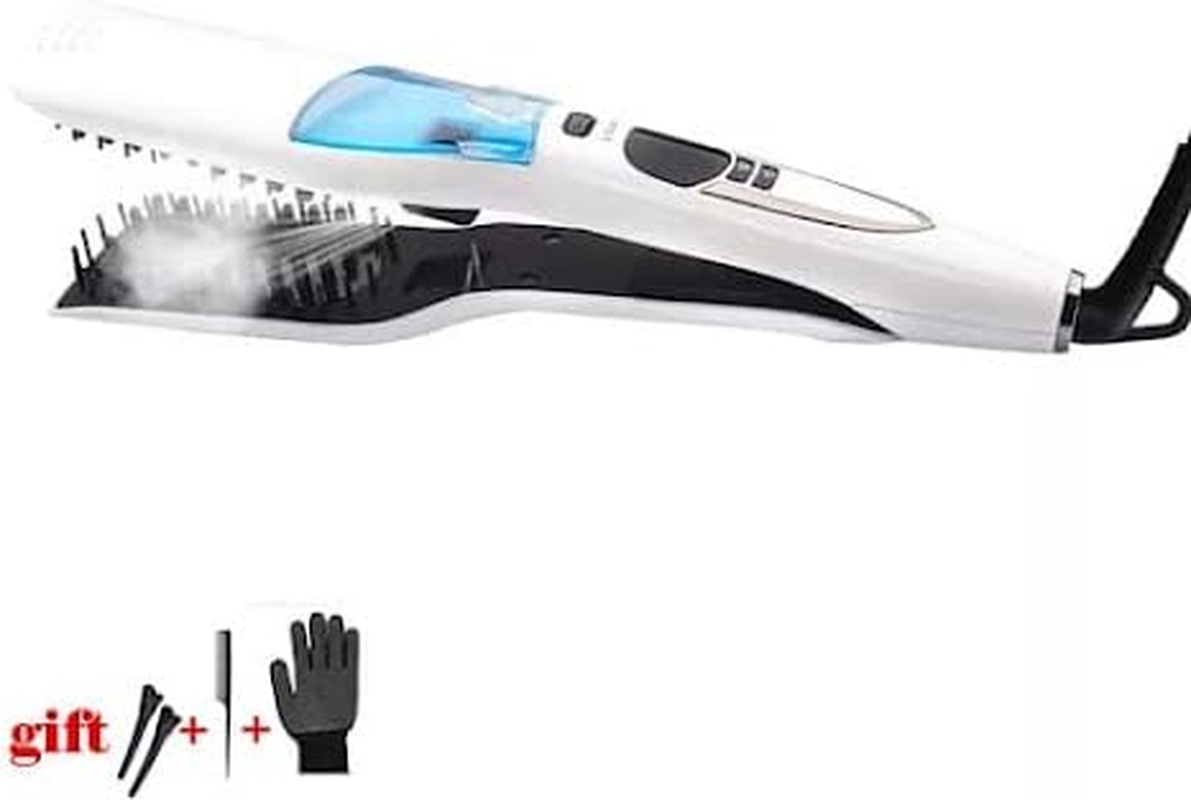 Steam Hair Straightener, Electric Comb, Hot Brush, Professional Flat Iron, LCD Ceramic Coating, Steam