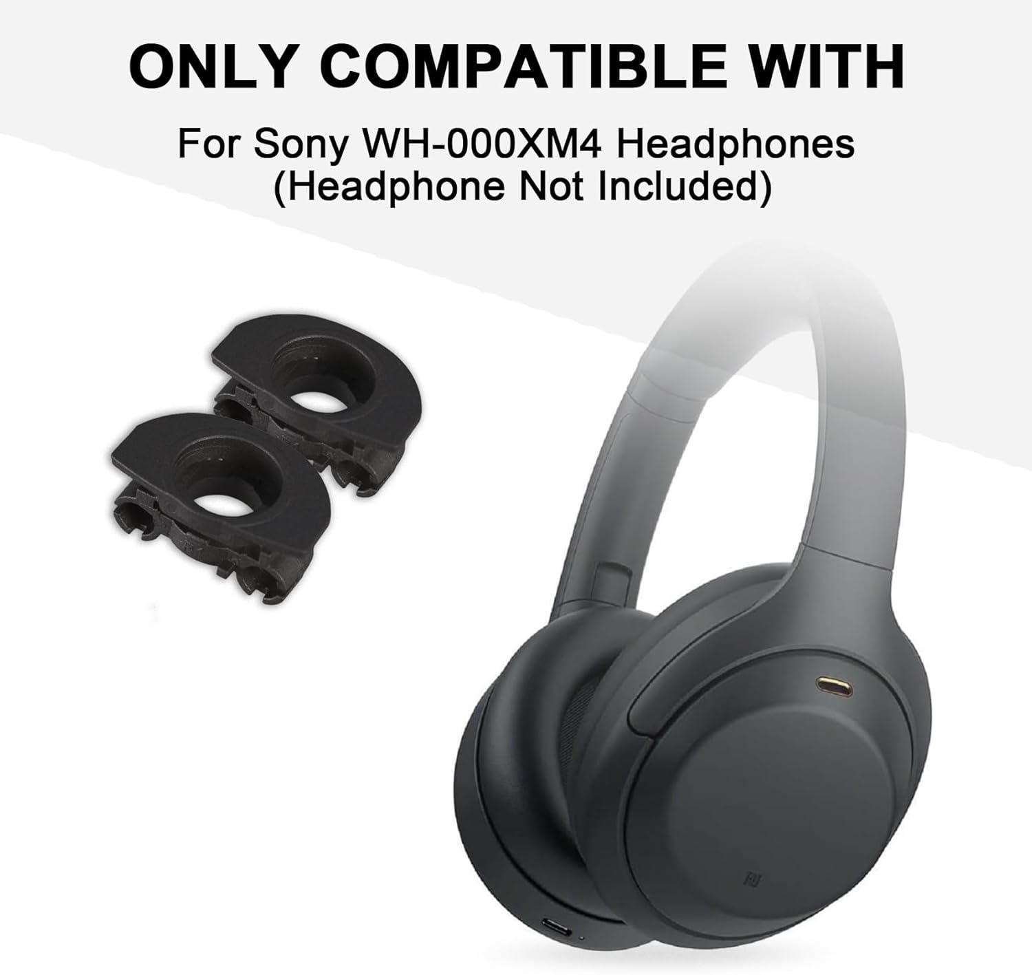 Adhiper WH-1000XM4 Hinge Swivels + U Shaped Metal Hinge Lock Grove Replacement for Sony WH-1000XM4 Headphone,Replacement Parts Accessories Hinge Spins(Black) image number 4