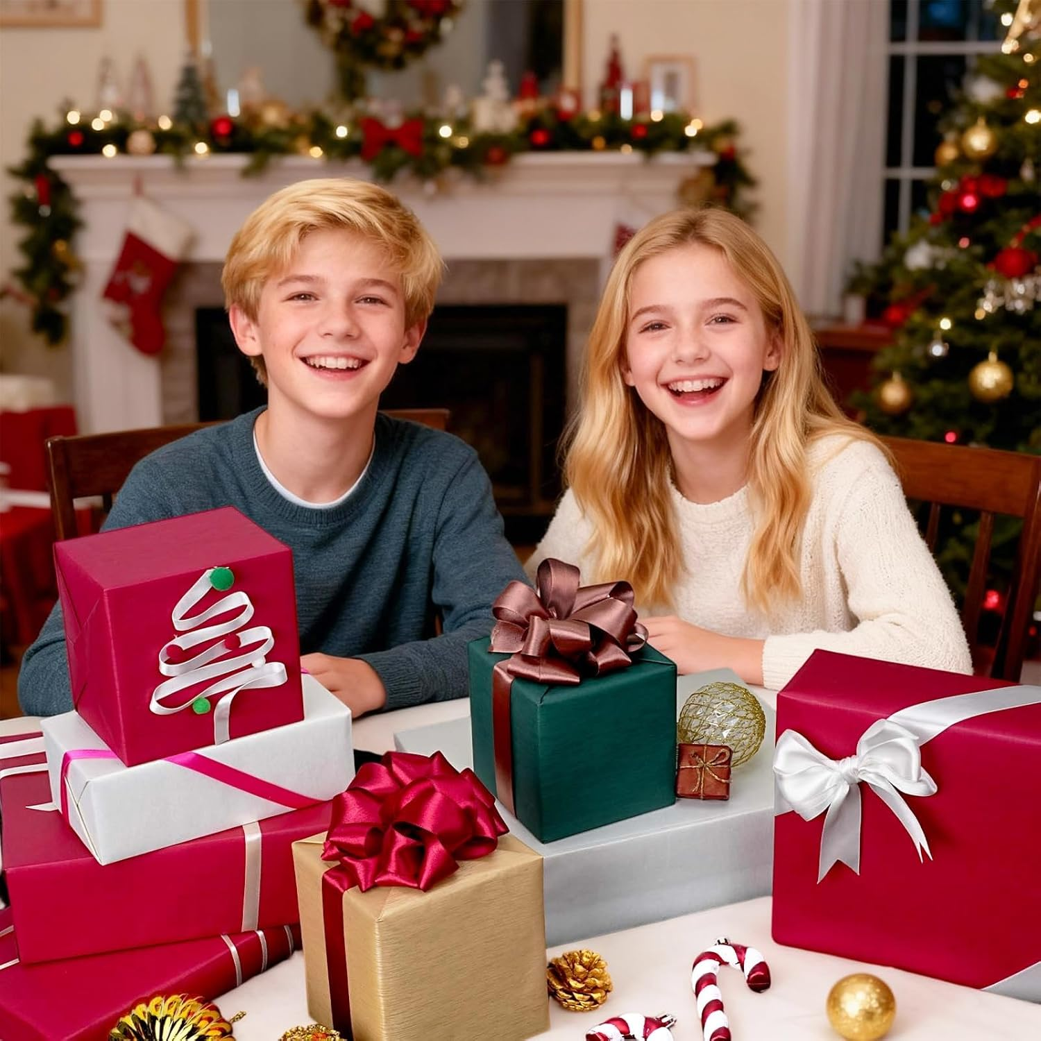 WRAPLA Green Kraft Wrapping Paper Roll &ndash; 43Cmx10M Solid Color Matte Paper, Textured Gift Wrap for Wedding, Birthday, Anniversaries, Graduation Gifts, and DIY Crafts(17Inx33Ft)