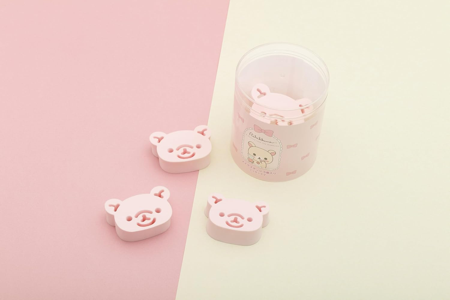 San-X Rilakkuma Makeup Sponge, Korilakkuma, FE46002, H1.6 X W2.4 X D0.8 Inches (4 X 6 X 2 Cm) image number 4