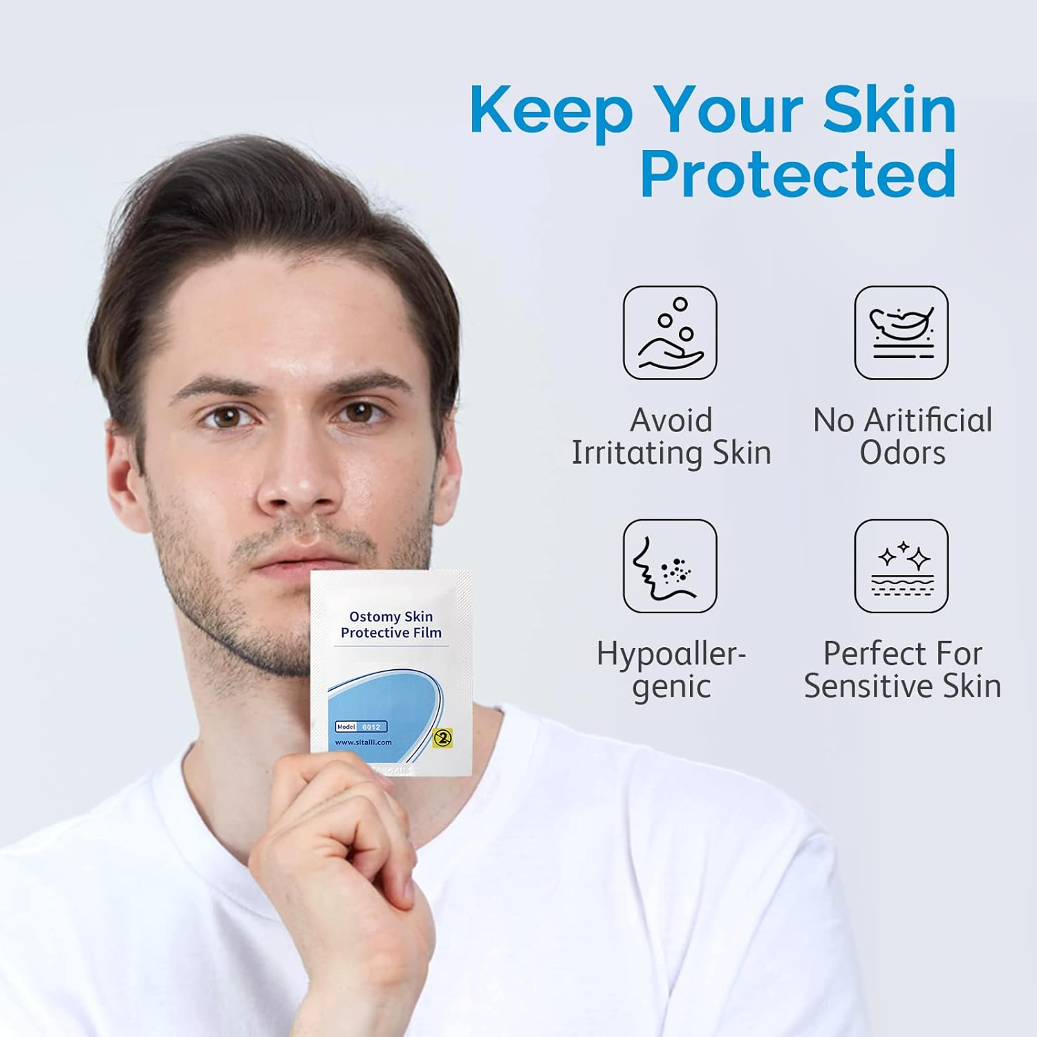 Barrier Wipes for Ostomy, No-Sting Ostomy Care Barrier Film Wipes-Ostomy Suppliers-30 X Individually Wrapped Skin Barrier Film Wipes image number 4