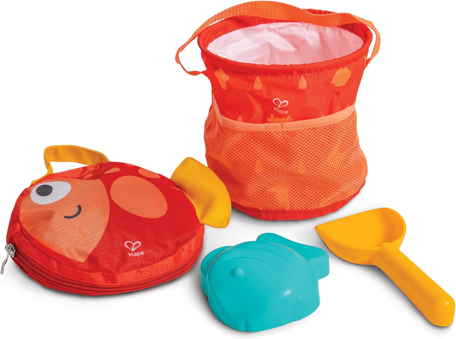 Hape Beach Toys Backpack Set with Sand Tools - Foldable Mesh Beach Bag with Summer Outdoor Play Toys for Kids - Portable Beach and Pool Play Kit image number 5