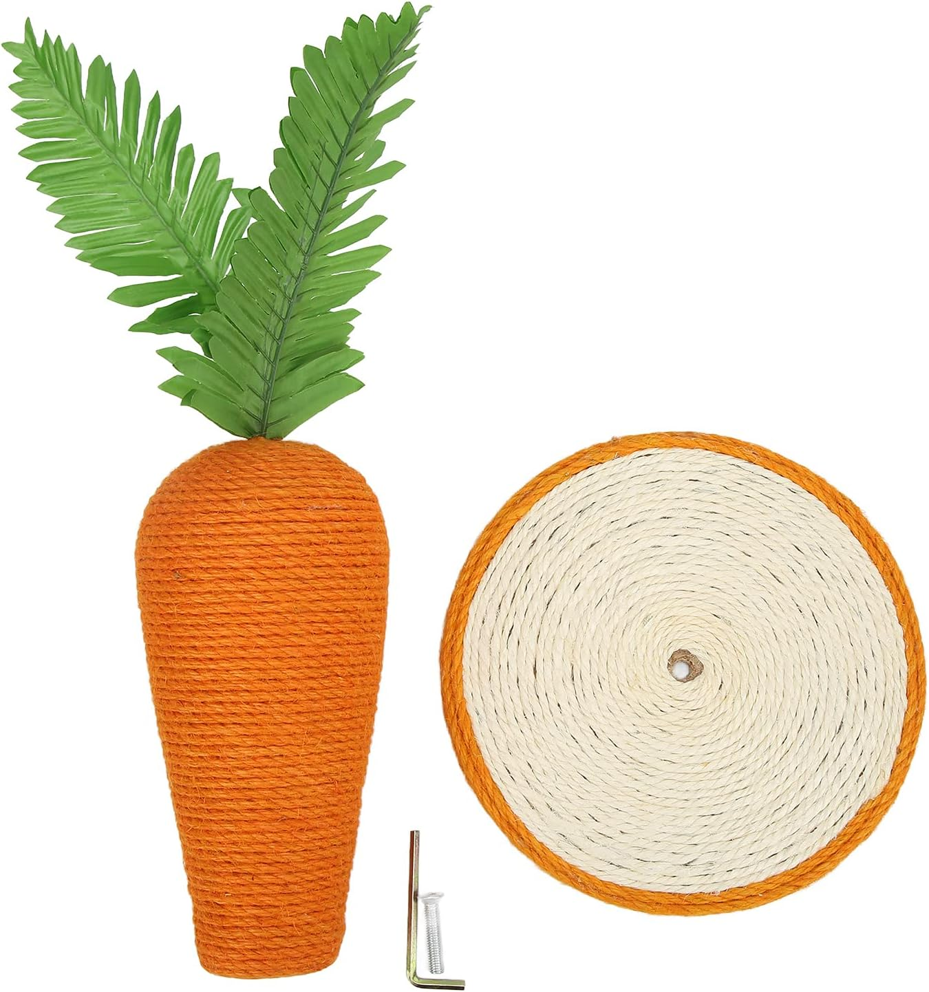 Adorable Carrot Shaped Sisal Cat Scratching Post Sturdy Vertical Climbing Frame for Indoor Kittens & Cats Interactive Kitty Training Scratch Device image number 2