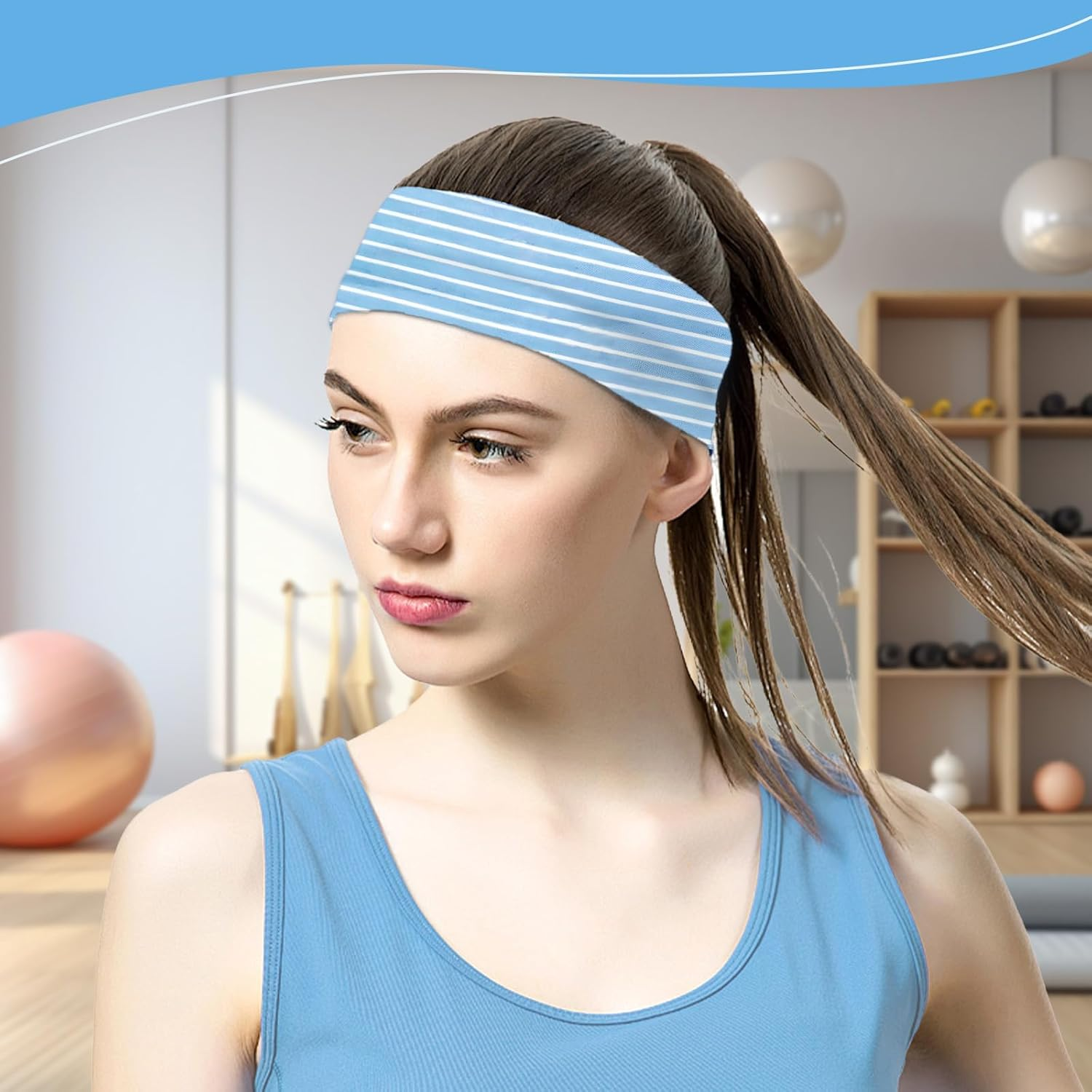 6 Pcs Headband, Headbands for Women'S Hair Stretchy Head Band for Doing Workout Yoga Makeup Running Headband Breathable Hair Band for Sweat Wicking image number 4