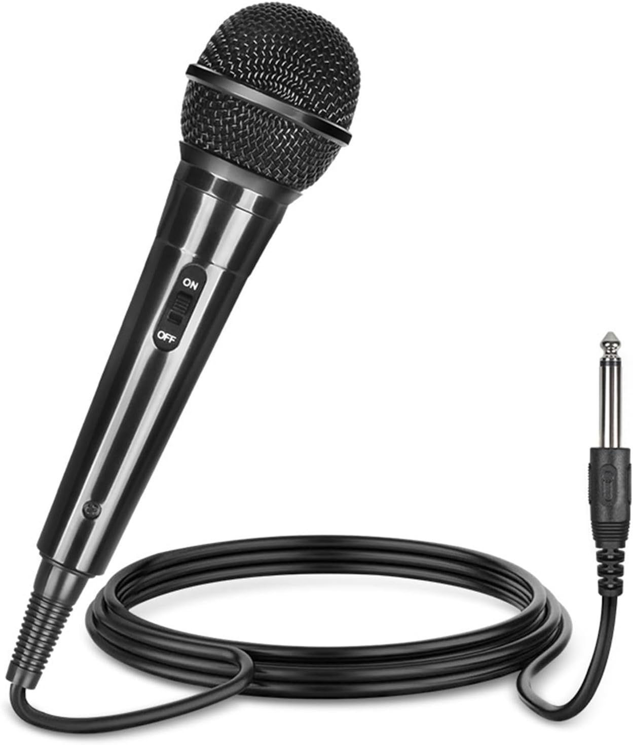 OBLEGY Wired Microphone for Karaoke,Professional Handheld Dynamic Mic with On/Off Switch and 2.5M Cable to 1/4'' Audio Connection, Plug-In Microphone for Amplifier, PA System, Party, Karaoke, Church