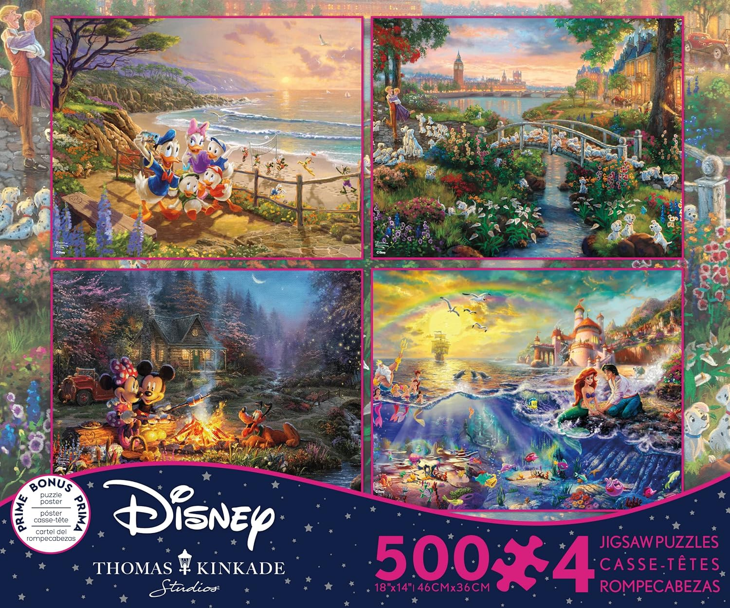 Ceaco Kinkade Disney Dreams 4-In-1 Series 10 Jigsaw Puzzle (500 Pieces) image number 6