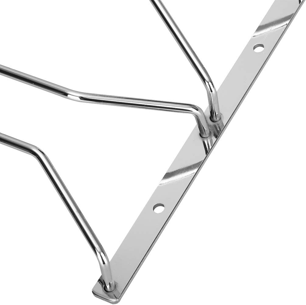 Dianoo Wine Glass Stemware Rack Holder Wine Glass Rack under Cabinet with Screws Chrome Finish 22CM 3 Rows image number 3