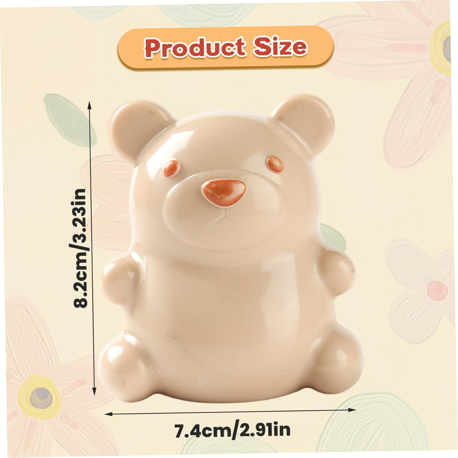 Nail Cleaning Brush, Cute Cartoon Bear Shaped Nail Scrubber Brush with Soft Bristle for Baby and Children, 2.9X3.2 Inch, Fingernail, Cleaning image number 1