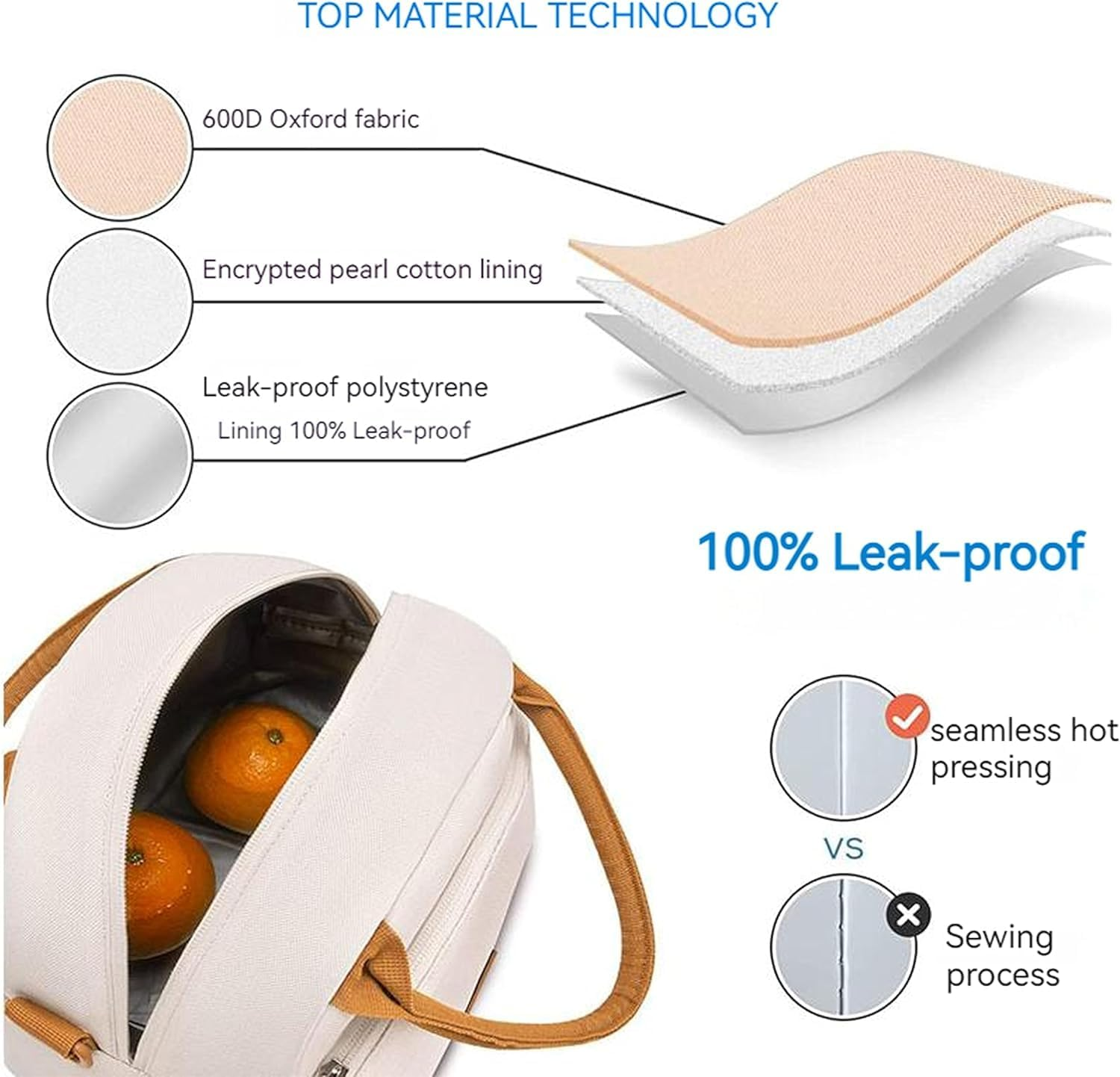 Lunch Bag Women Insulated Lunch Bag for Men Waterproof Lunch Cooler Bag Insulated Lunch Box for Women Portable Reusable Lunch Bag,With Adjustable Straps Can Be Used for Work,Picnic (Grey) image number 3