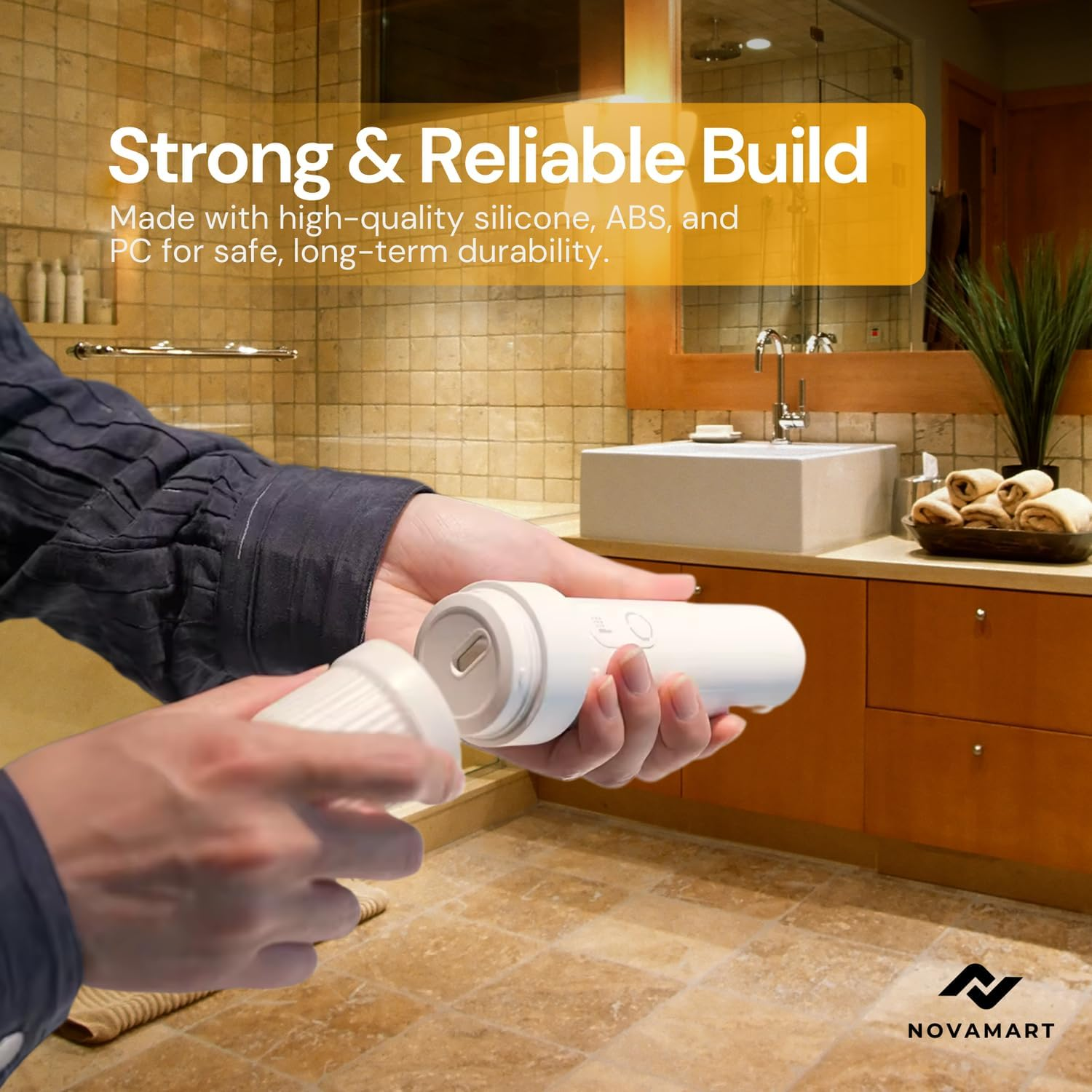 Portable Bidet Sprayer &ndash; Manual Handheld Travel Bidet Bottle for Personal Hygiene | 145Ml Capacity, Soft Silicone Nozzle | Lightweight (215G)| Material: Silicone + ABS + PC | White image number 3