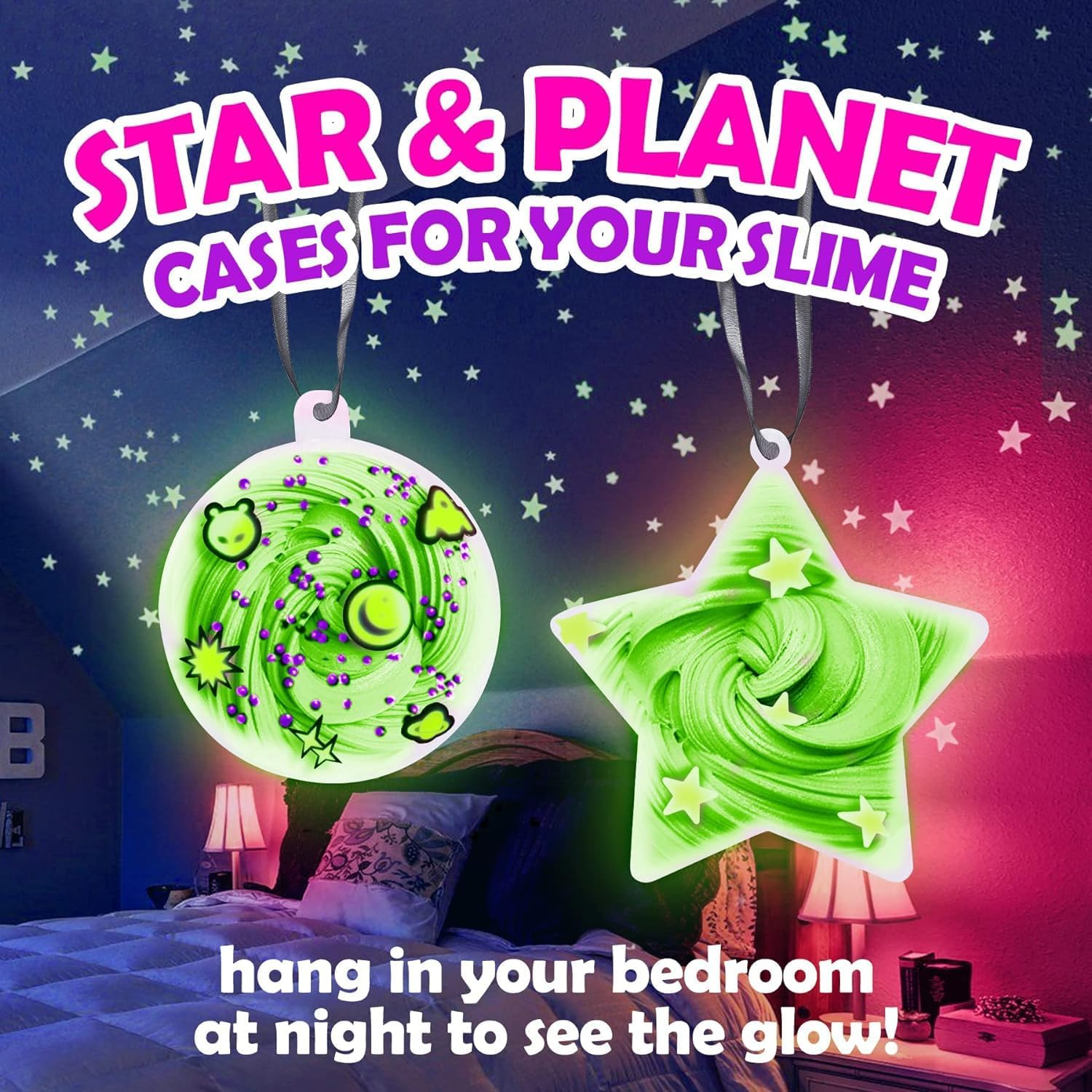 The Fun Zone Galaxy Slime Making Kit with Glow in the Dark Stars to Make Glitter Galactic Slime! Slime Kits for Girls and Boys image number 6