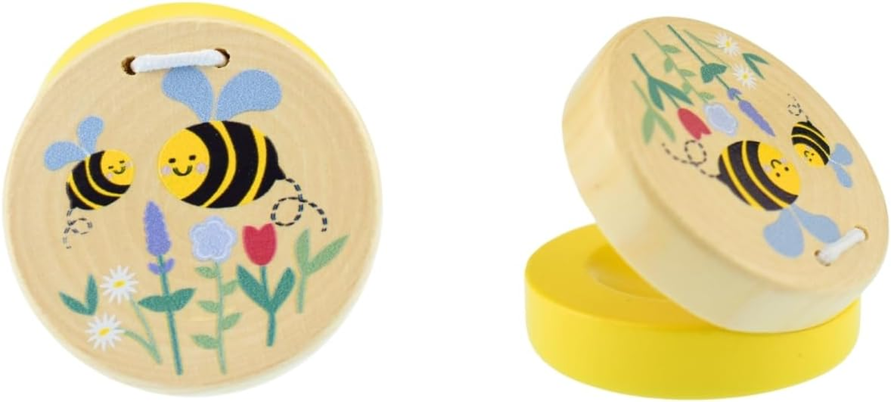Koala Dream - Buzzy Days BEE Wooden Castanets - Set of 2- Musical Toys for Toddlers and Kids image number 4