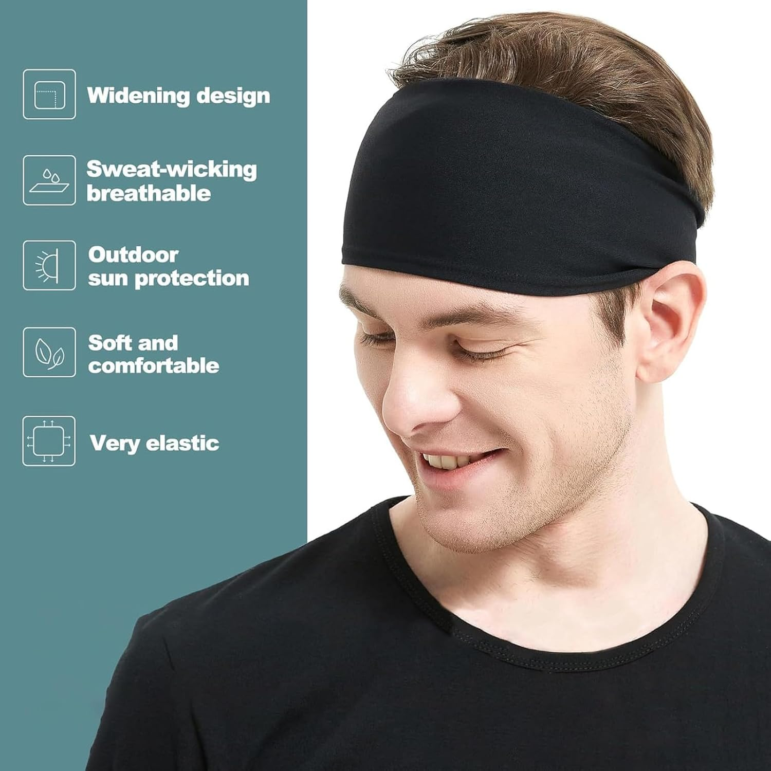 Premium Sports Headbands for Women Men 6 Pack, Non-Slip Running Hair Bands, Lightweight Sweat Bands for Gym, Yoga, and Everyday Use, Suitable Running Headbands for All Activities