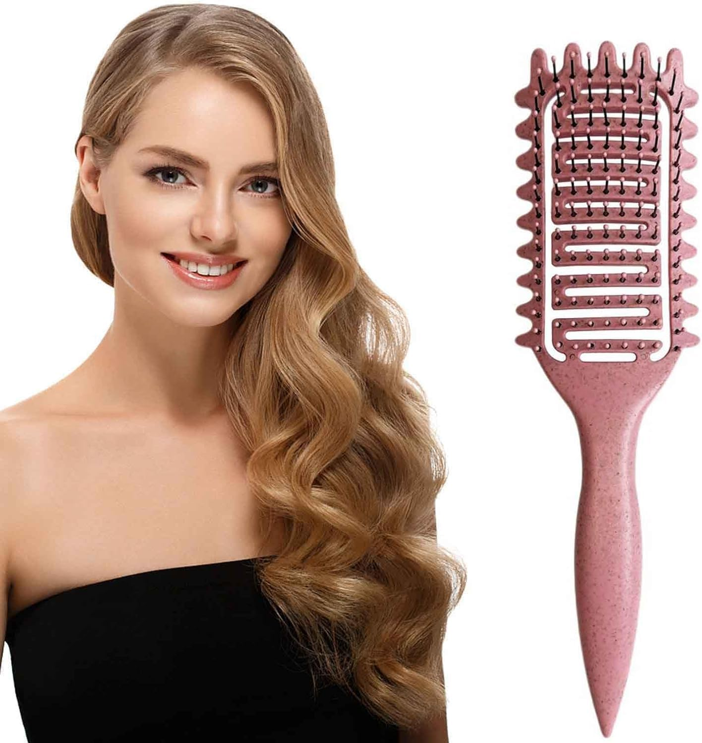 Curl Defining Brush, 2024 New Vented Hair Brush, Curly Hair Brush, Define Styling Brush for Curly Hair, Shaping & Defining Curls for Women (Pink) image number 1