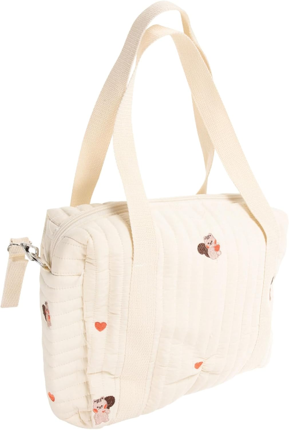 Cotton Diaper Bag Compact Portable for Travel Outdoor Double Straps Tote Storage image number 6